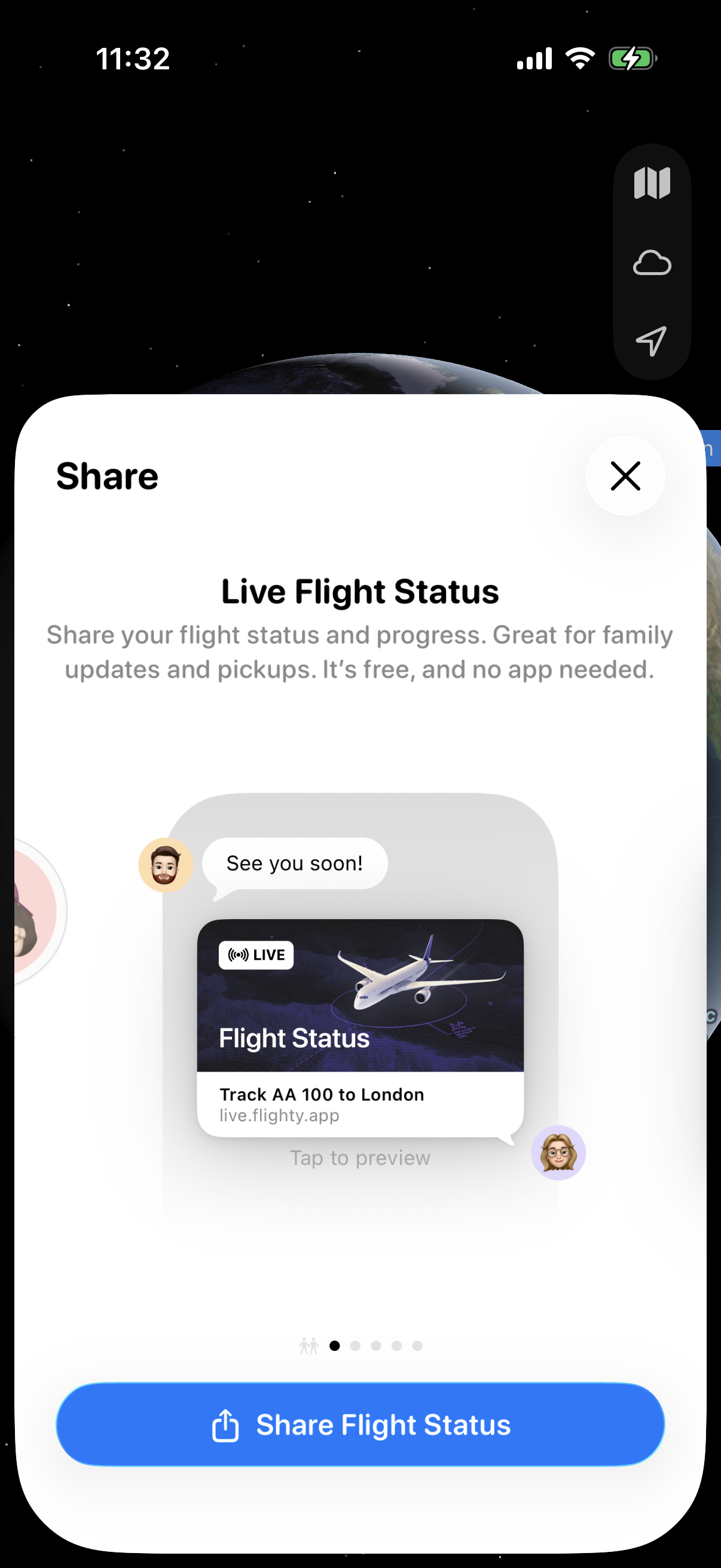 Step 2 of Flighty Live Share