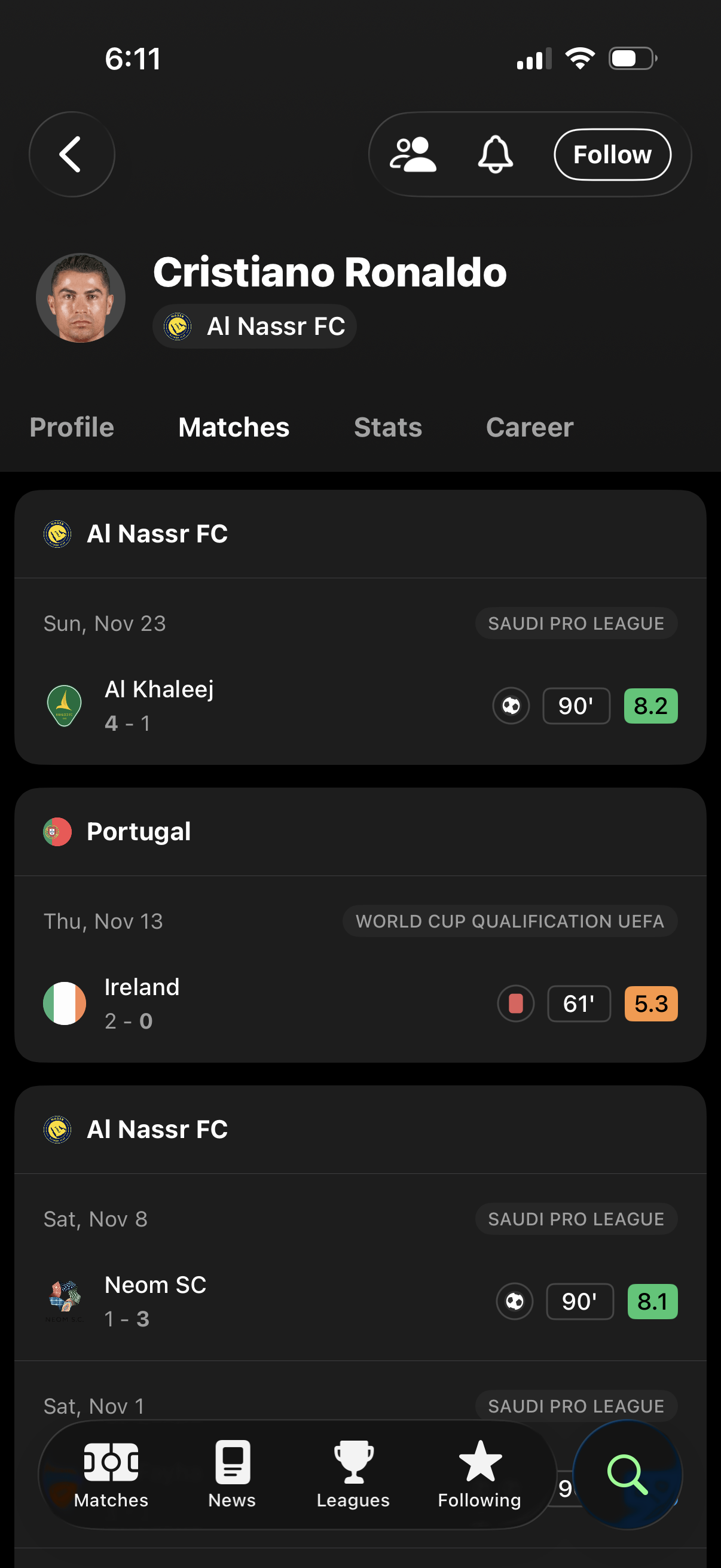 fotmob Player details