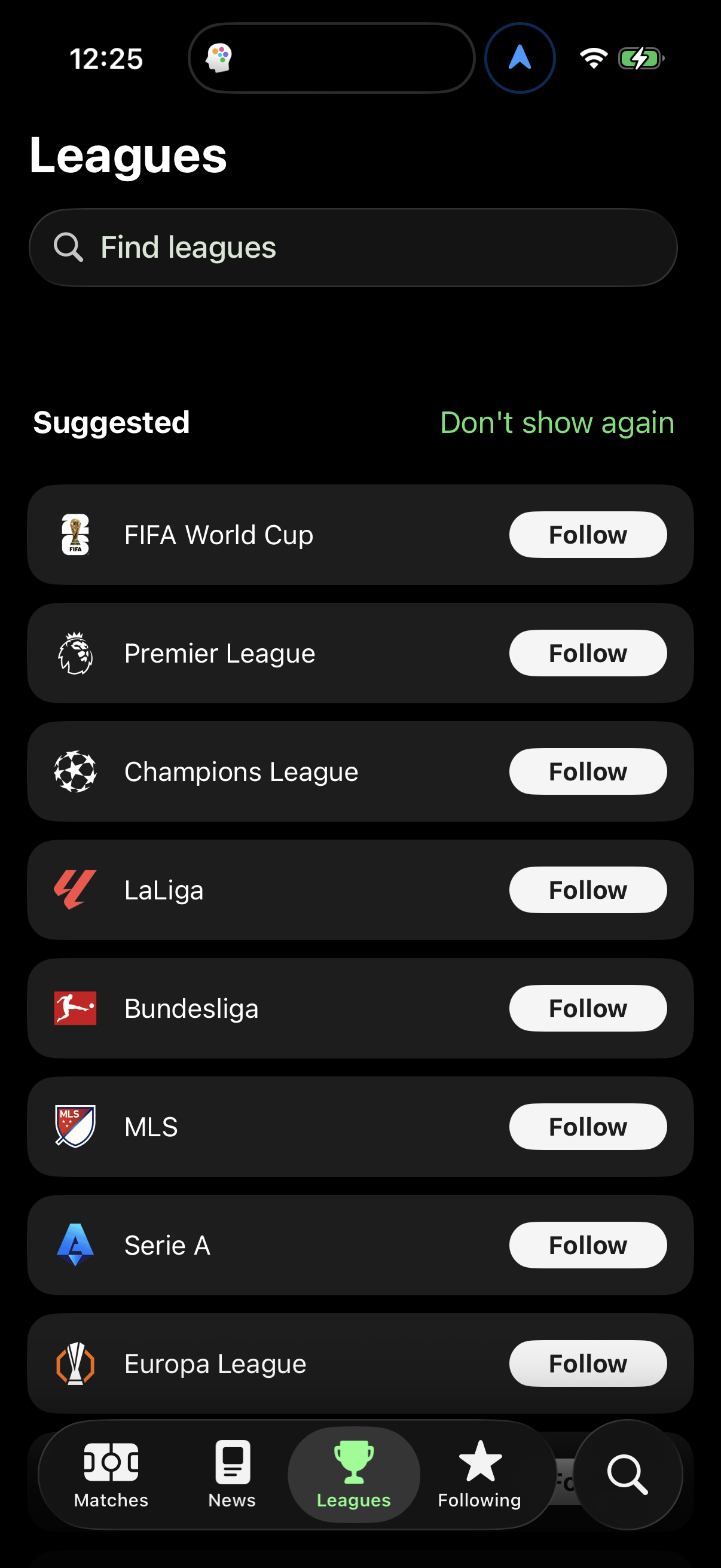 Step 3 of fotmob Main_tabs