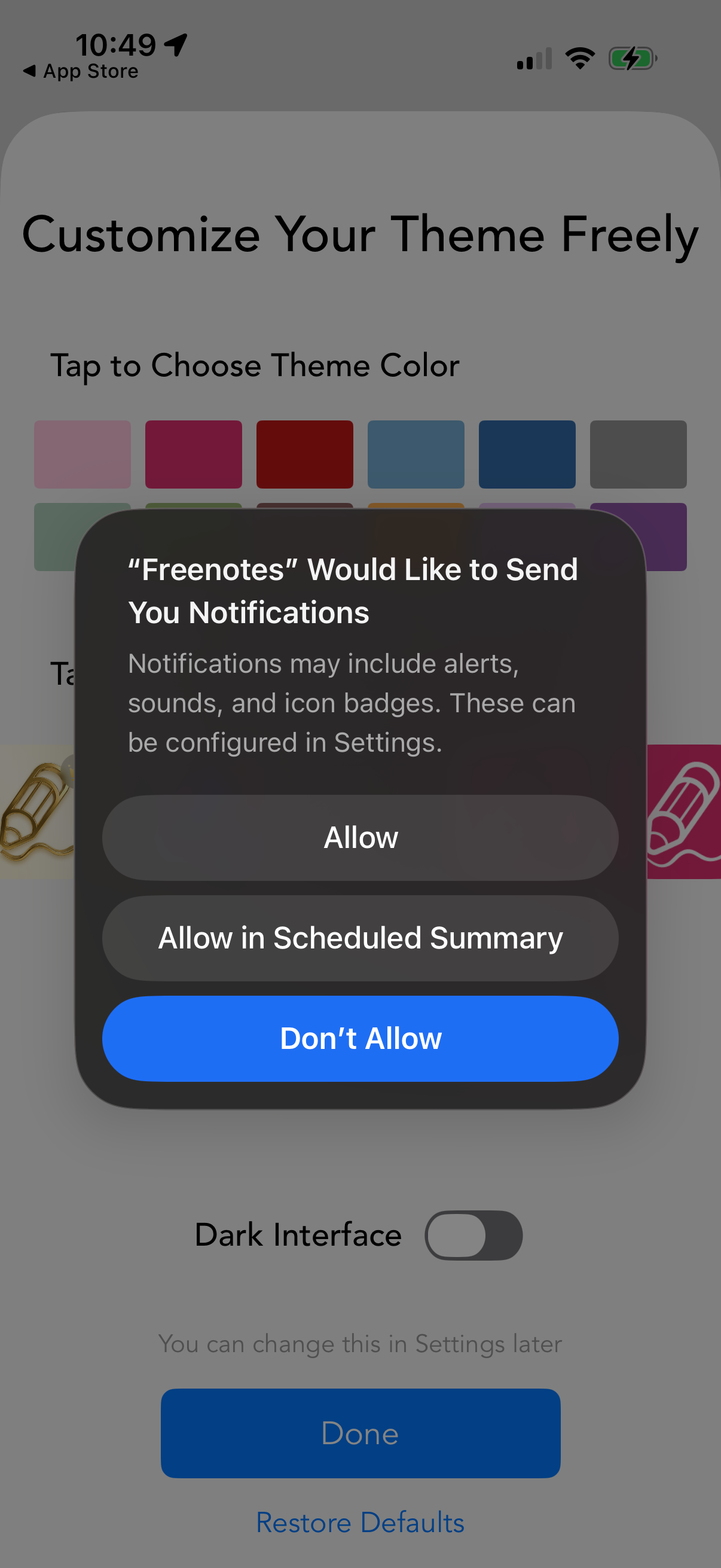 freenote screen