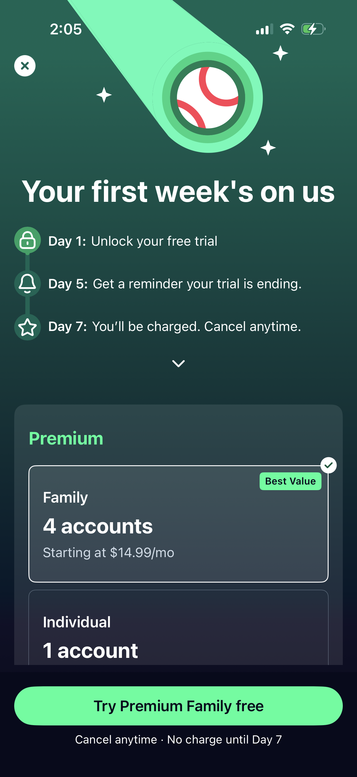 Step 1 of gamechanger Paywall