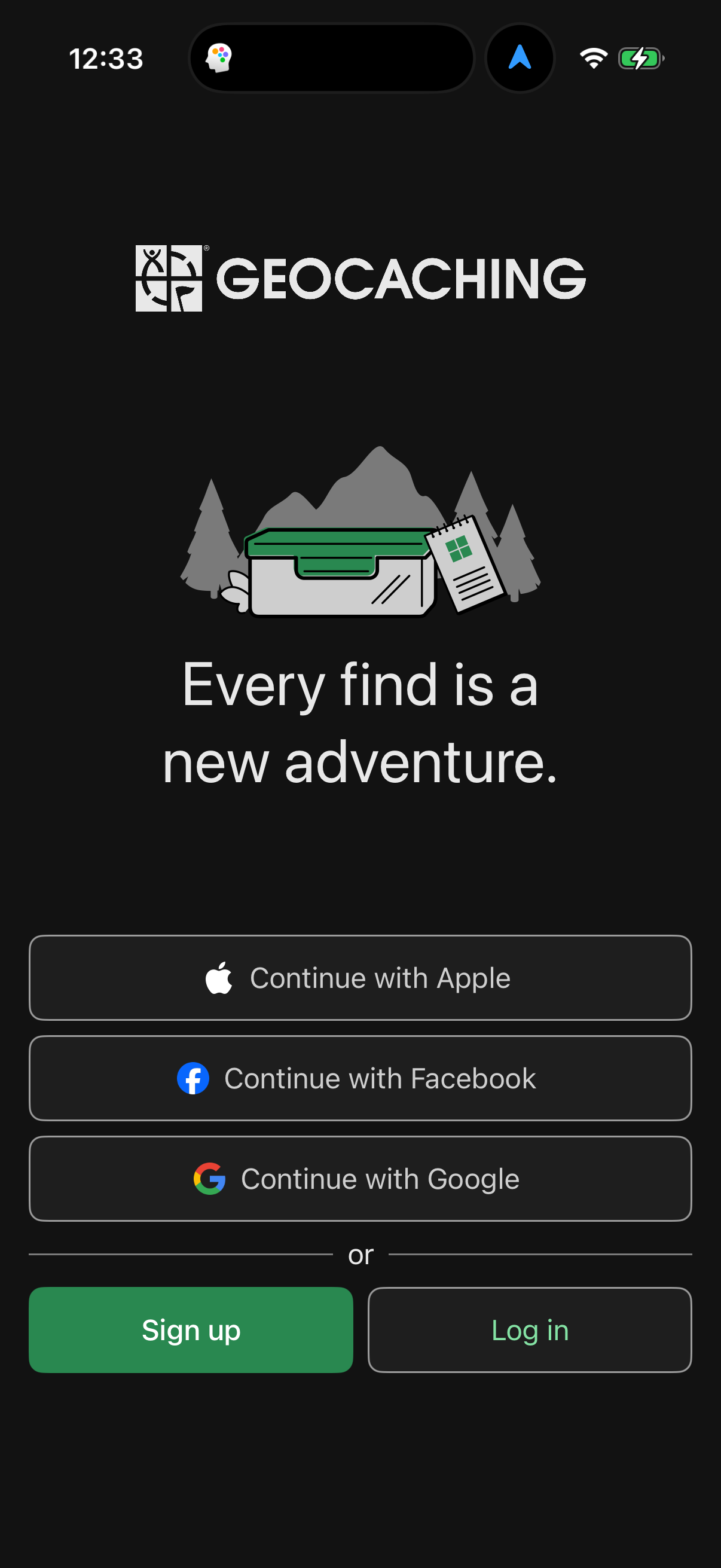 Step 1 of geocaching Main_tabs