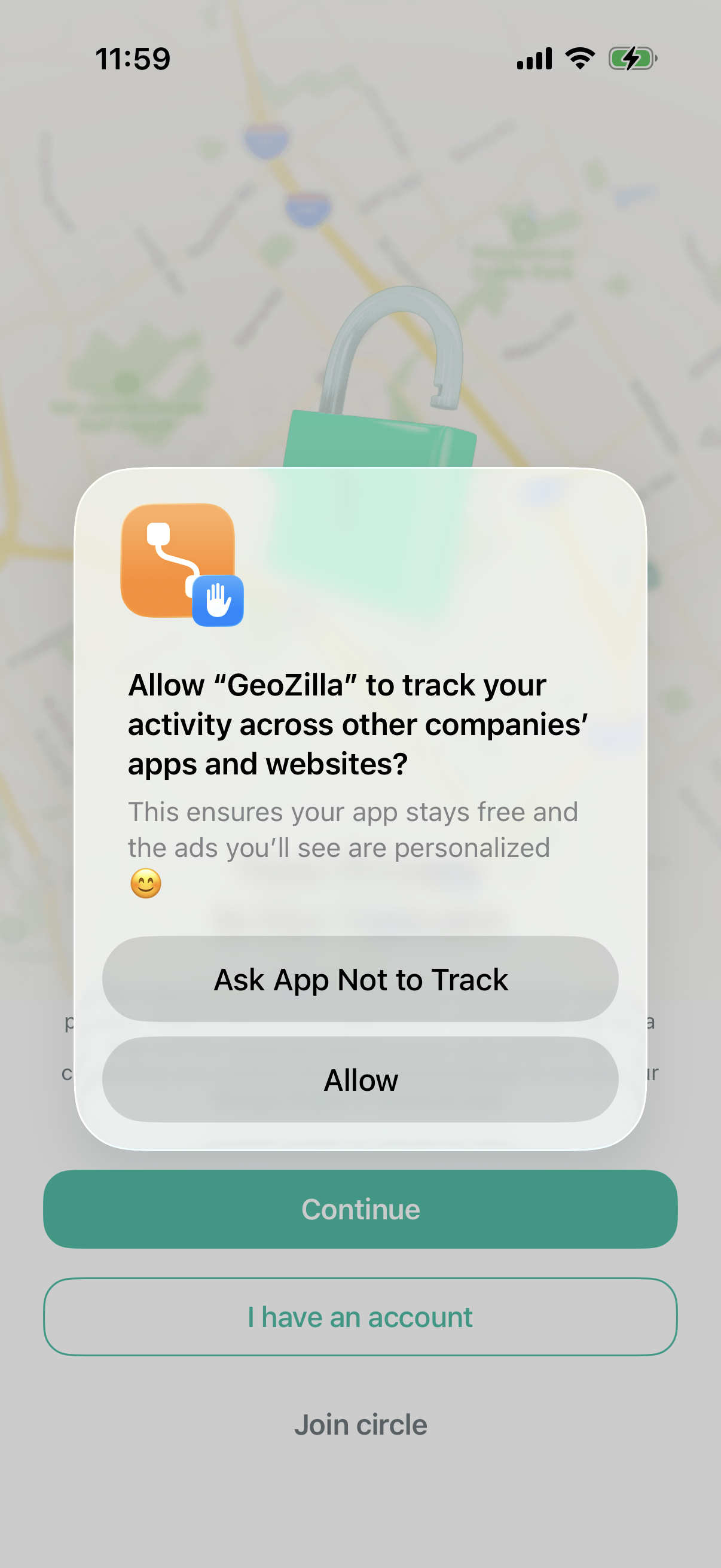 Step 1 of Geozilla Onboarding