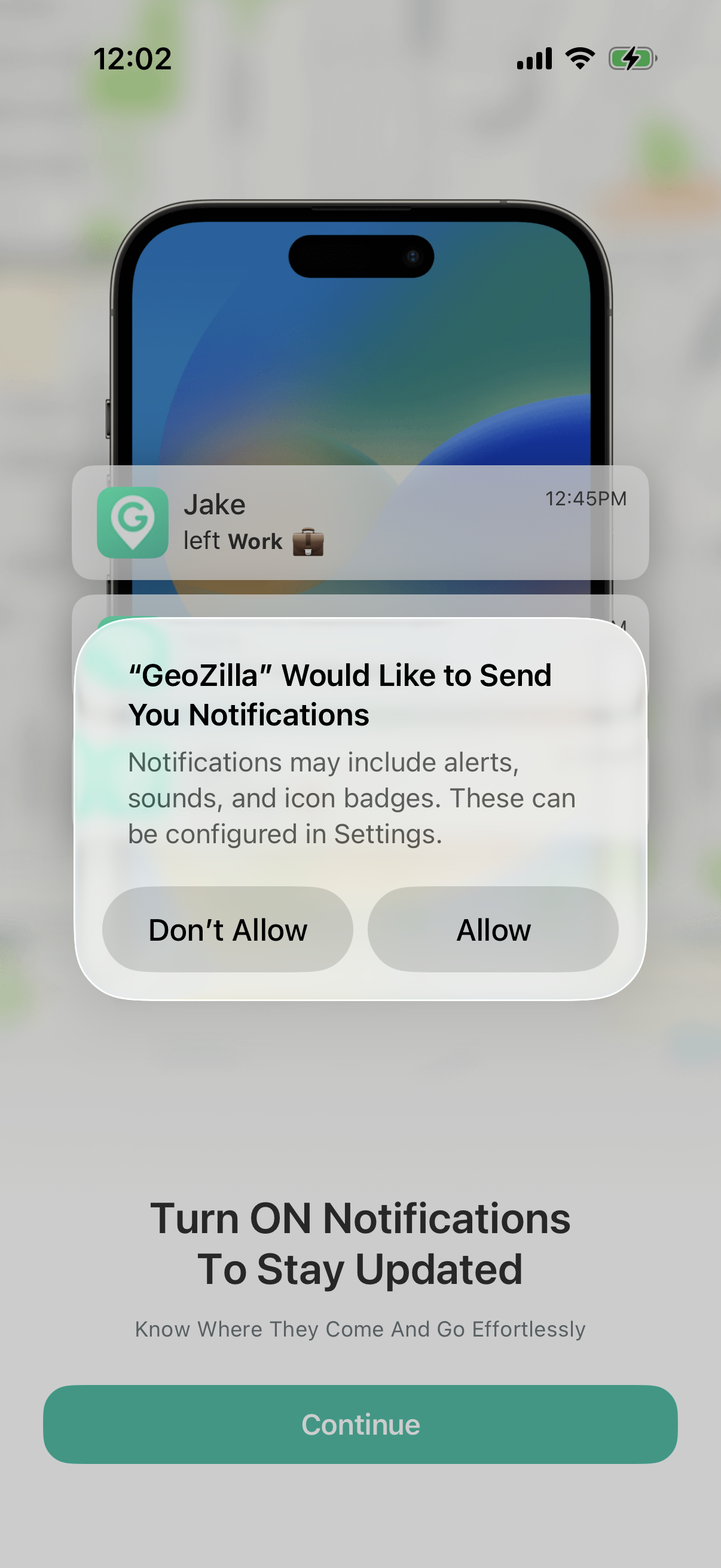 Step 2 of Geozilla Notifications Opt-in