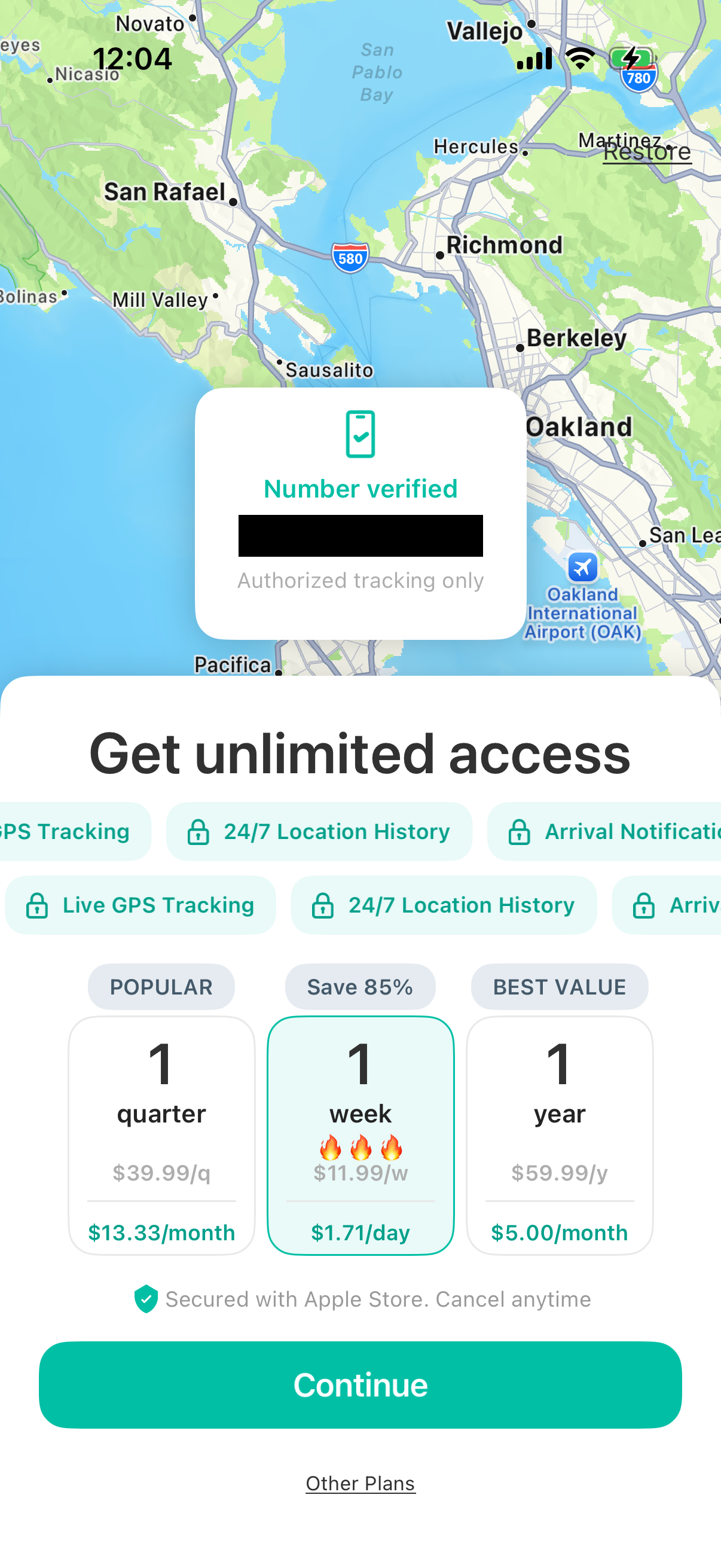 Step 2 of Geozilla Onboarding Paywall