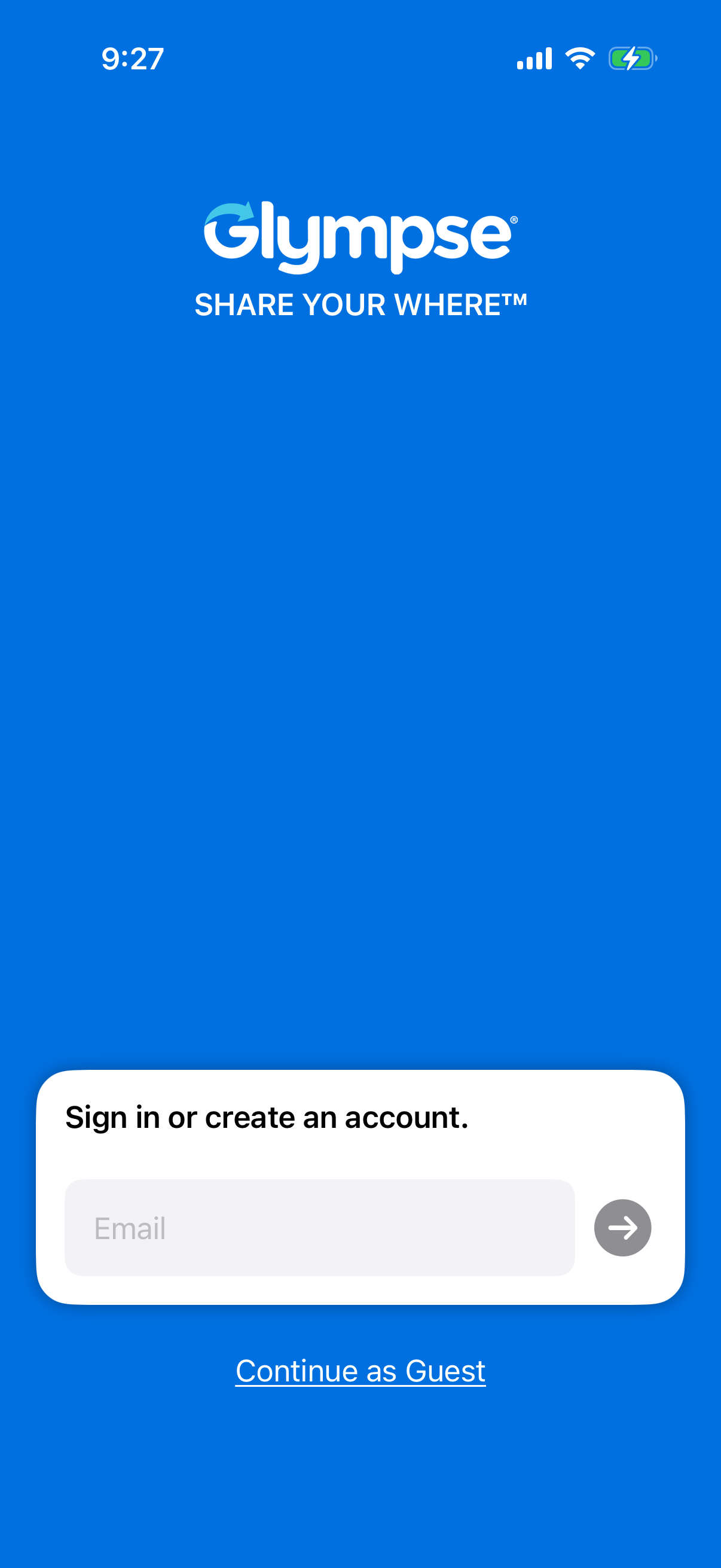 Step 2 of Glympse Onboarding