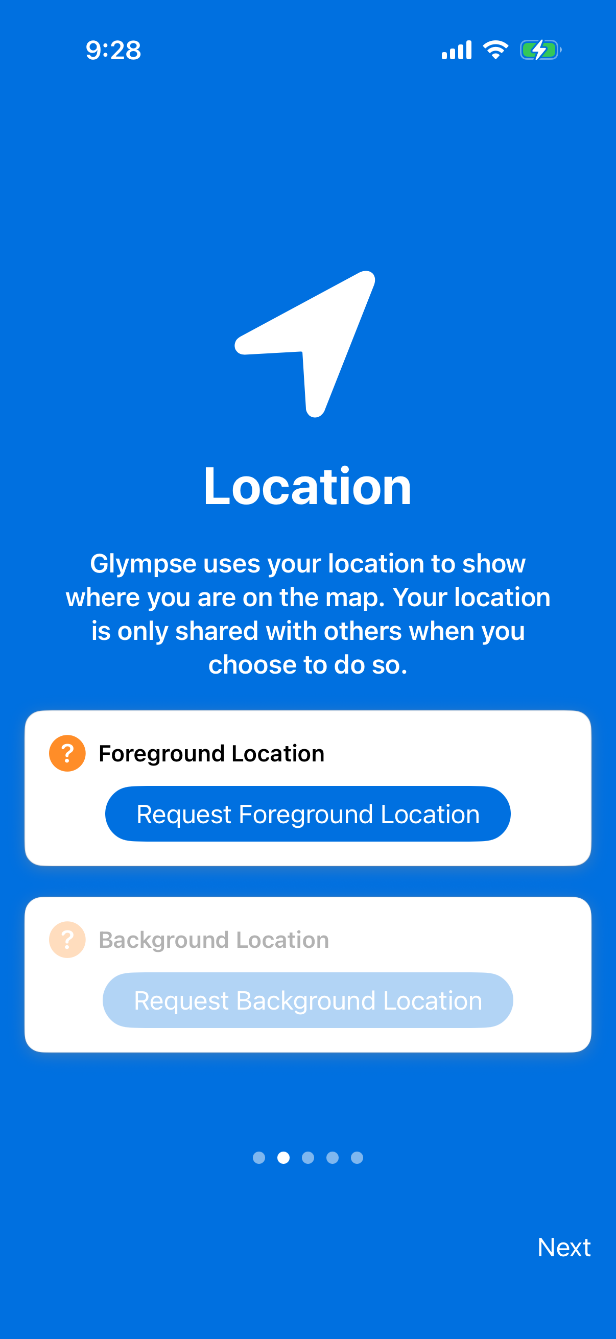 Step 4 of Glympse Onboarding