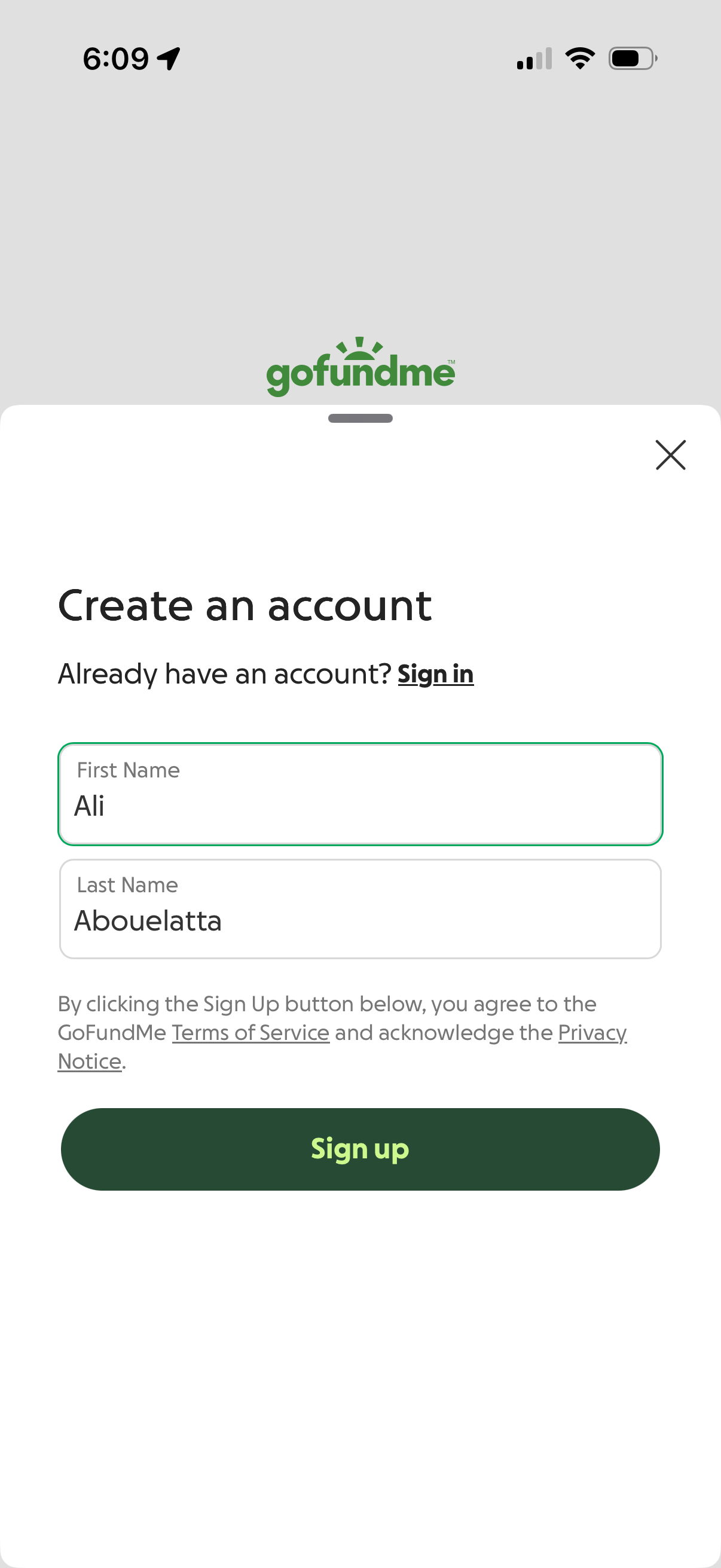 gofundme app screenshot 5