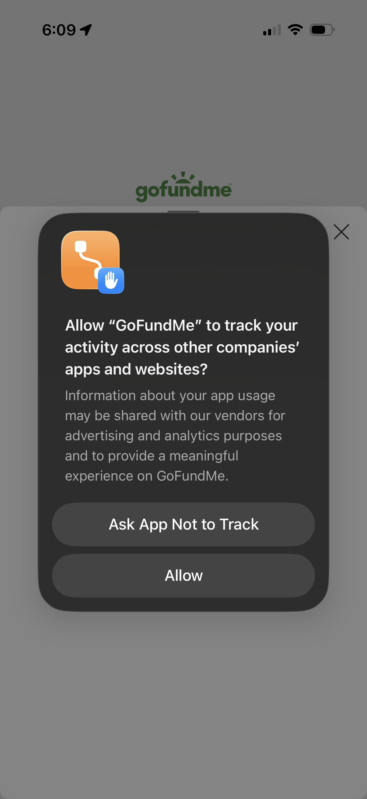 gofundme app screenshot 2