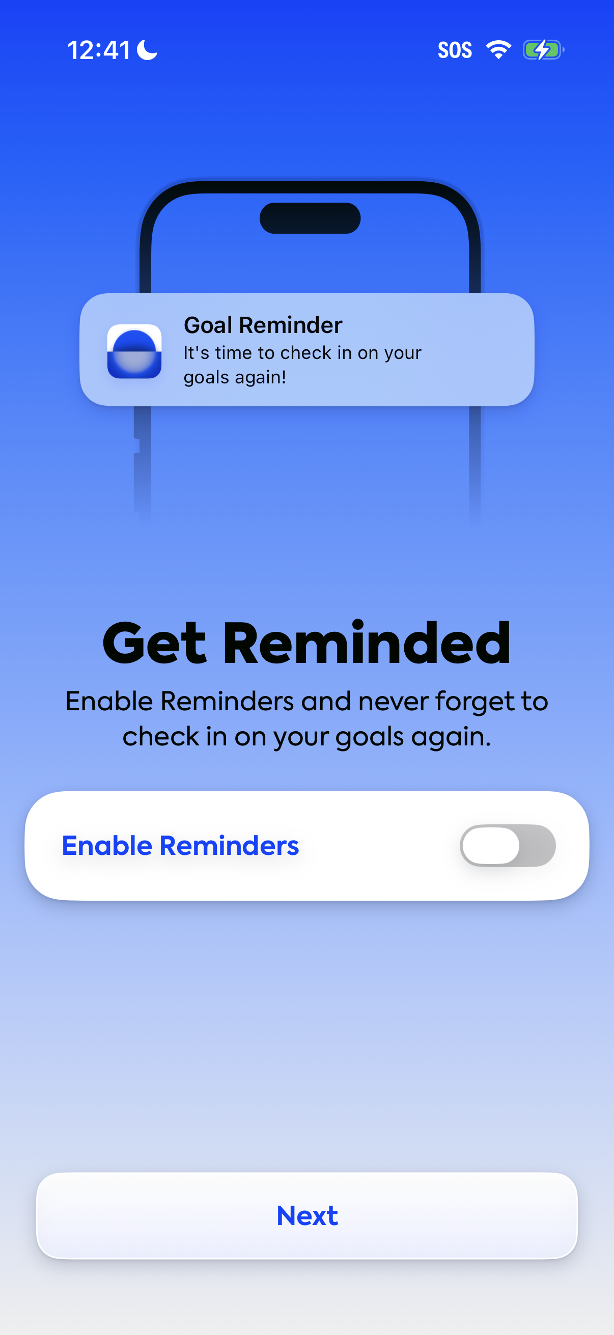 Step 1 of Gola Notifications Opt-in
