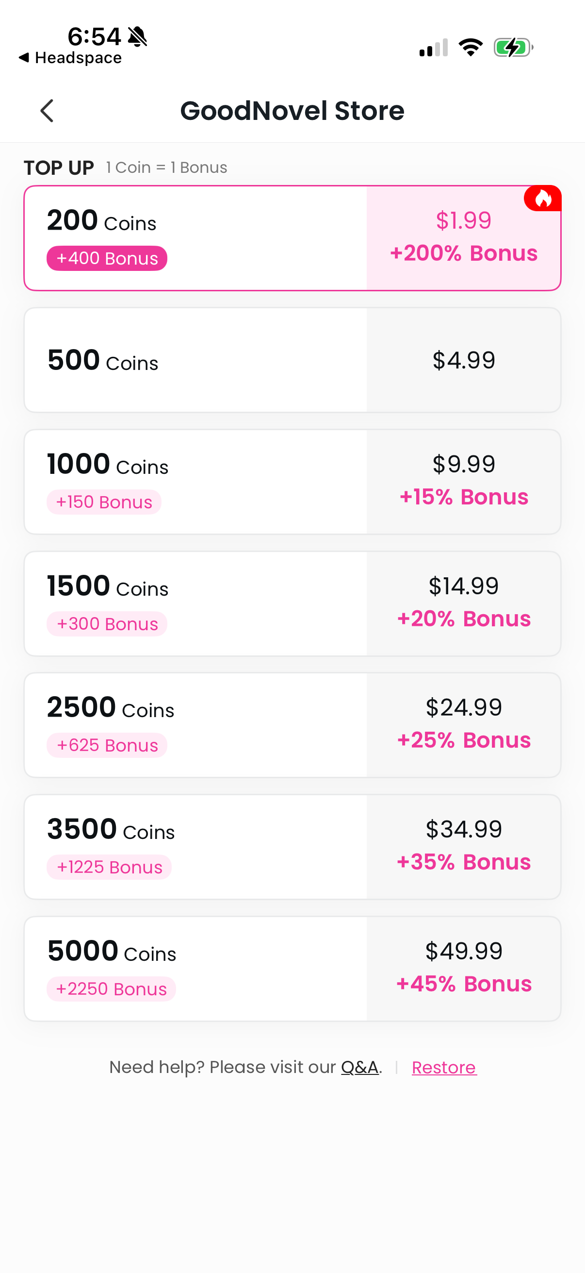 Step 1 of Goodnovel Locked Feature Paywall