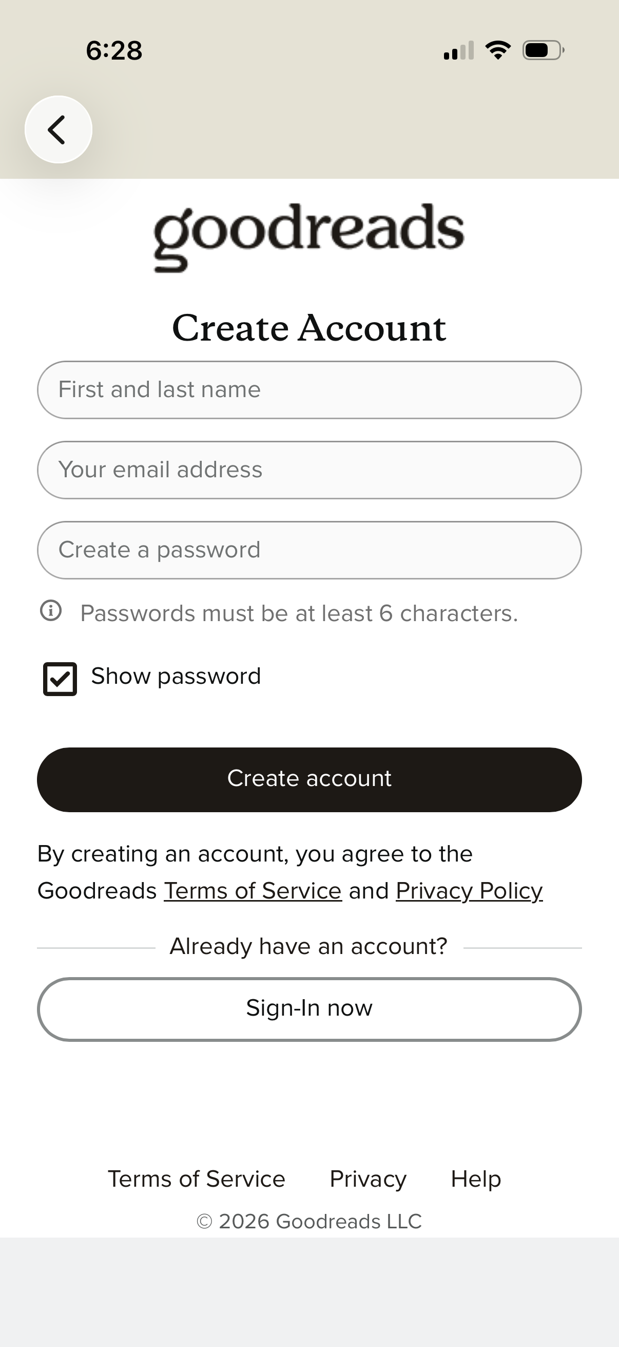 goodreads app screenshot 2