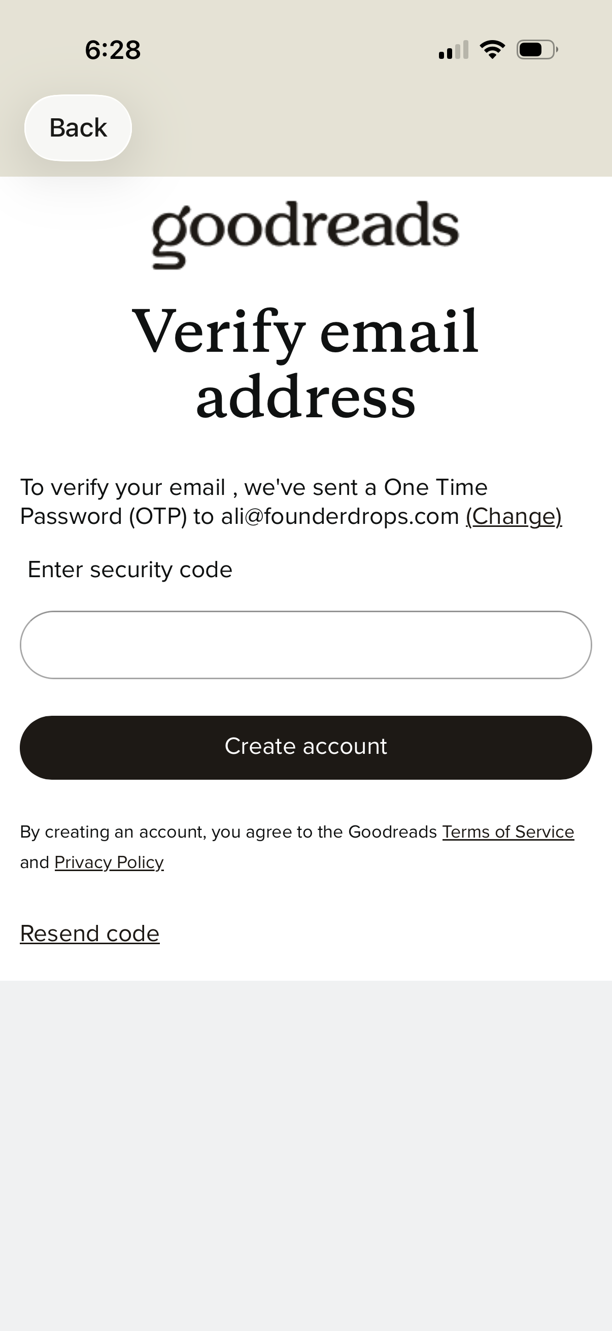 goodreads app screenshot 1