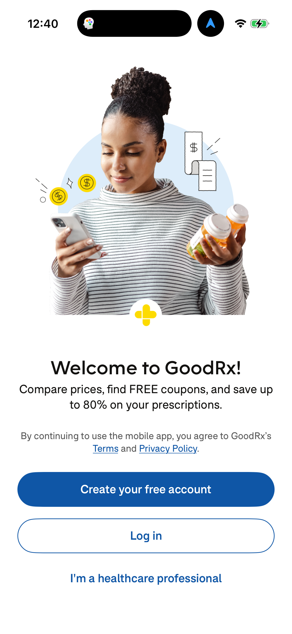 Step 1 of goodrx Main_tabs