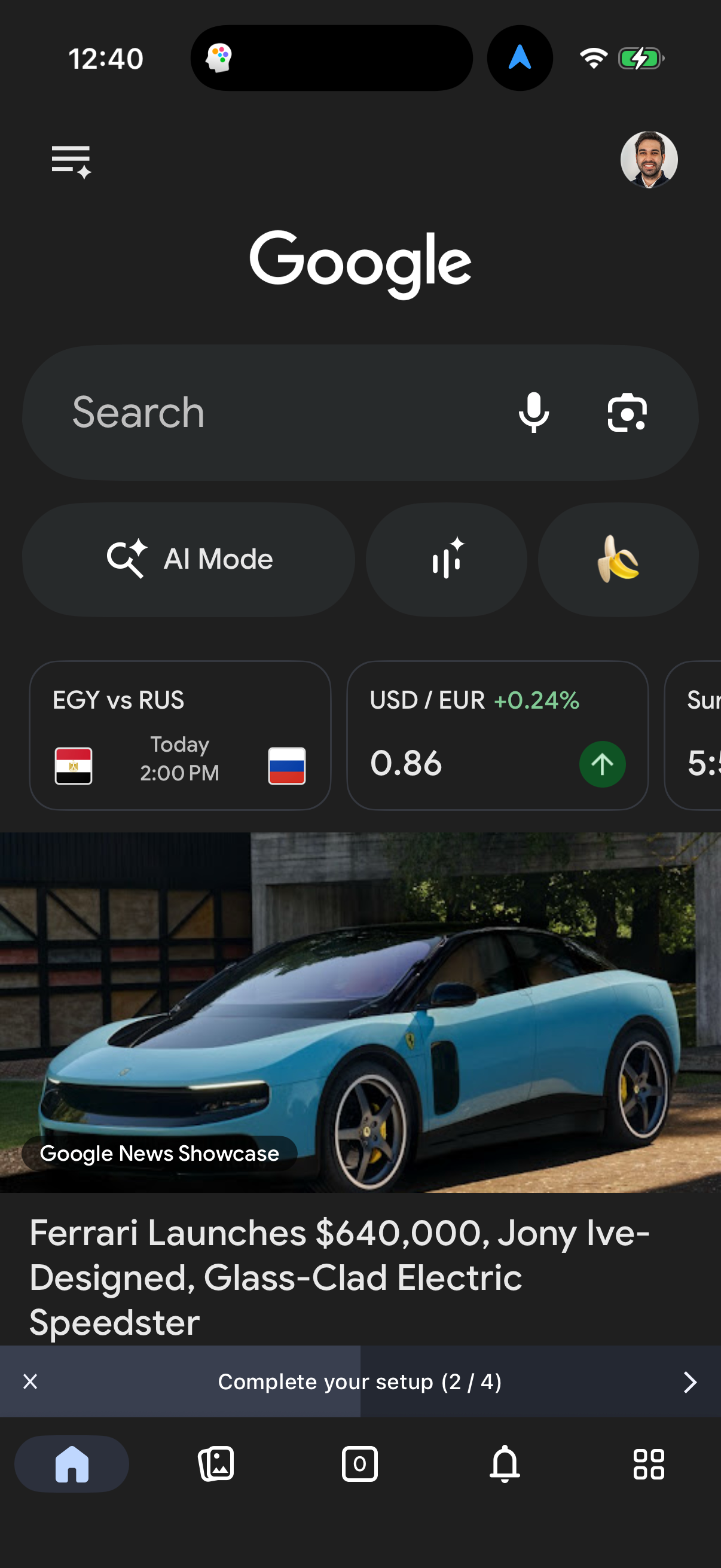 Step 1 of google Main_tabs