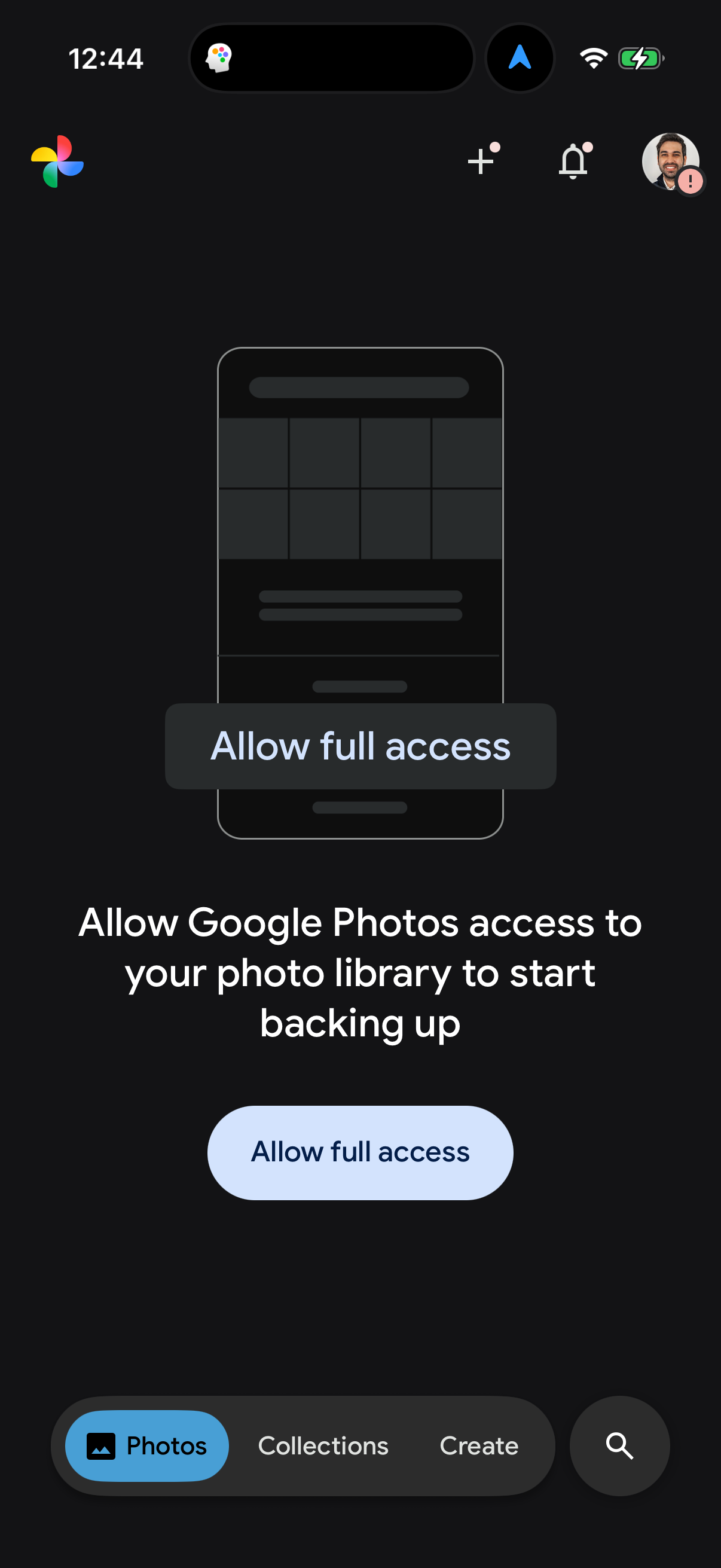 Step 1 of google-photos Main_tabs