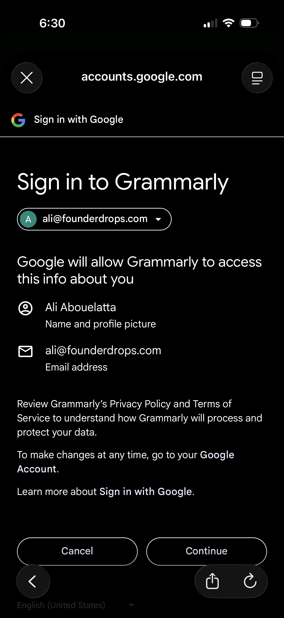 grammarly app screenshot 2