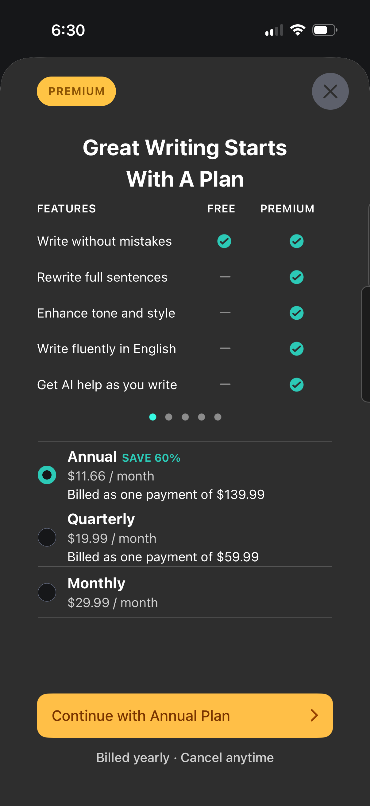 grammarly app screenshot 1