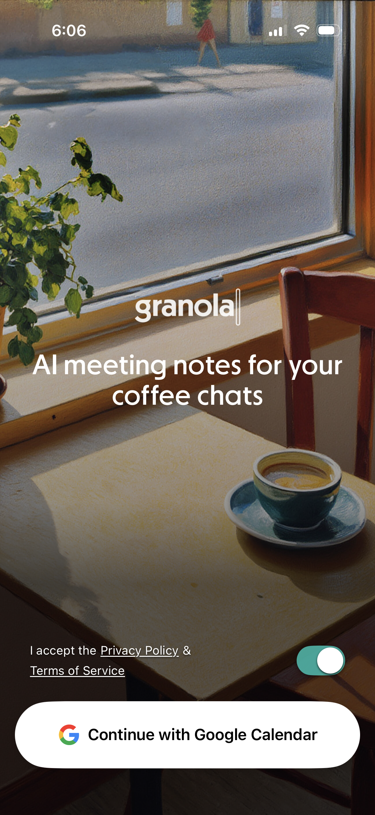 granola sign in with google