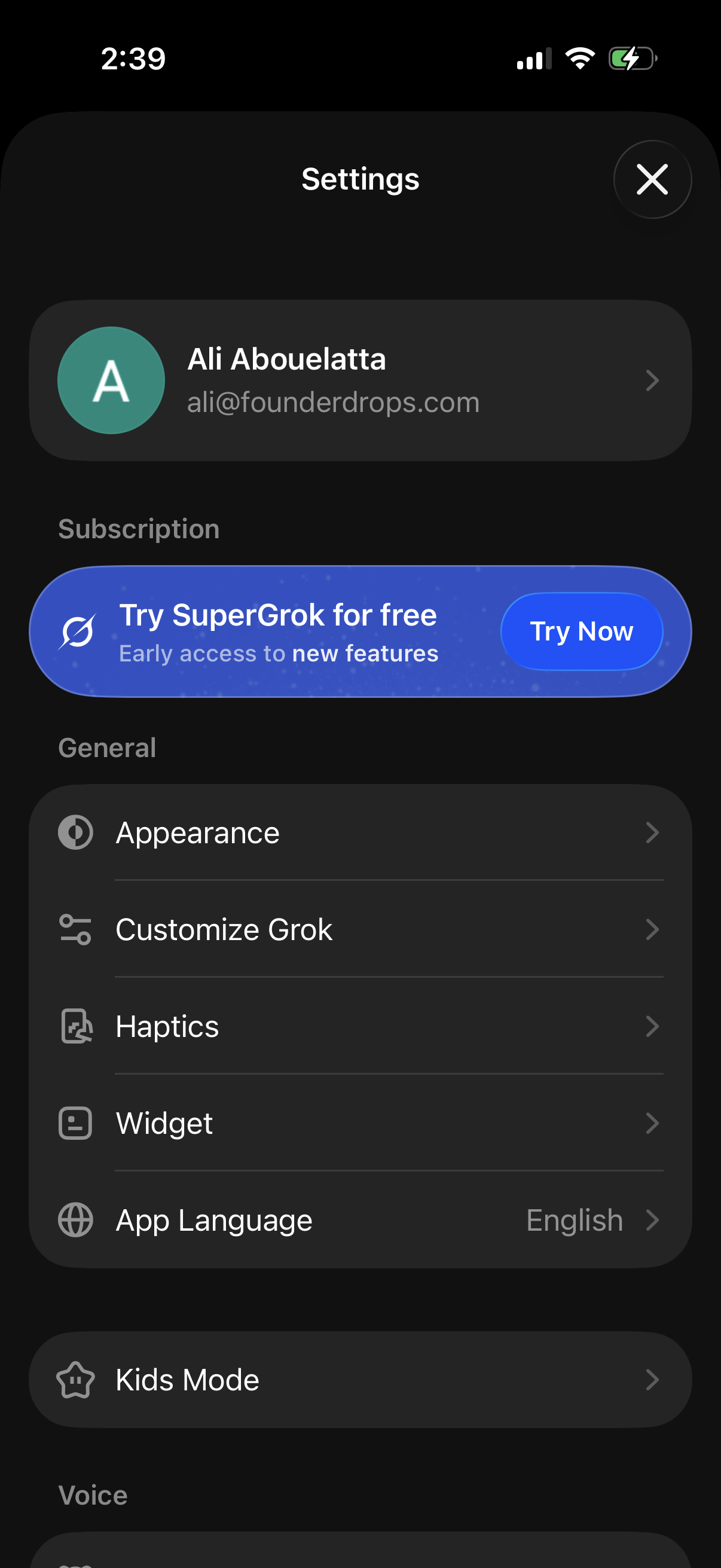 Step 1 of grok Paywall