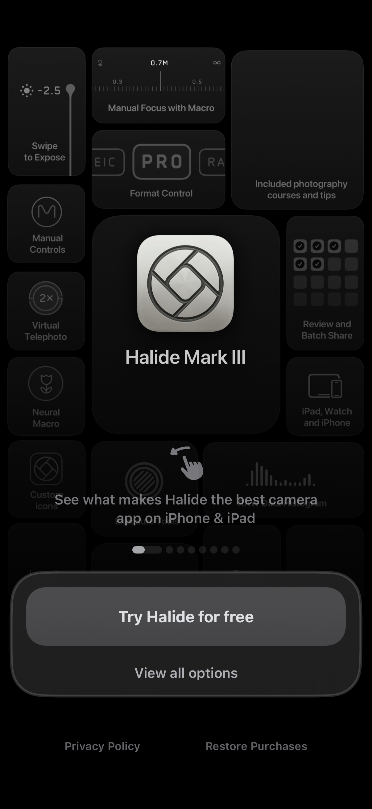 Step 1 of Halide Locked Feature Paywall