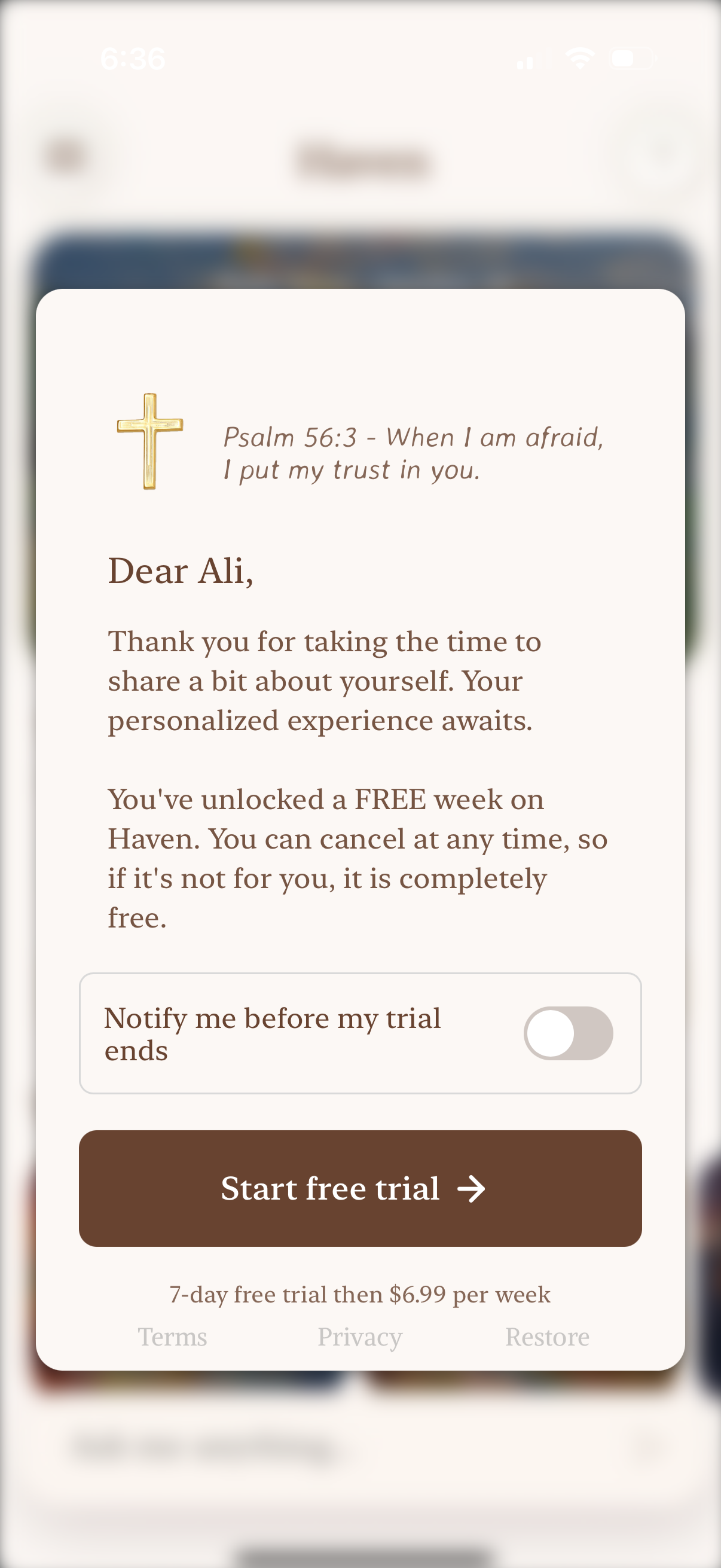 haven app screenshot 1