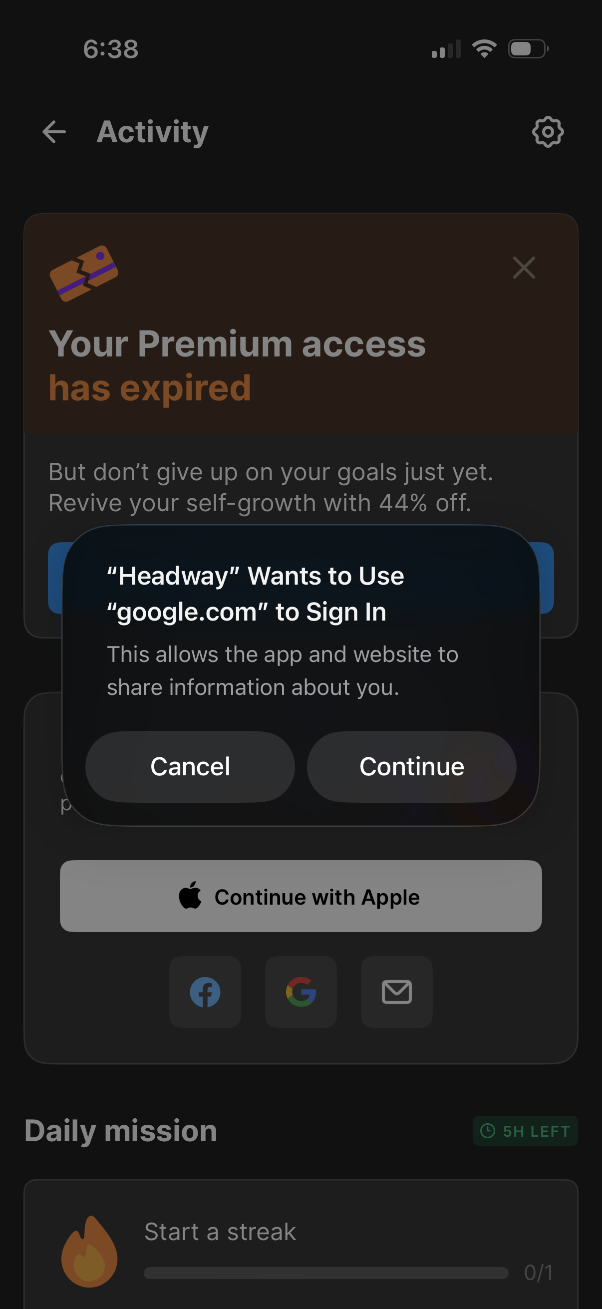 headway app screenshot 1