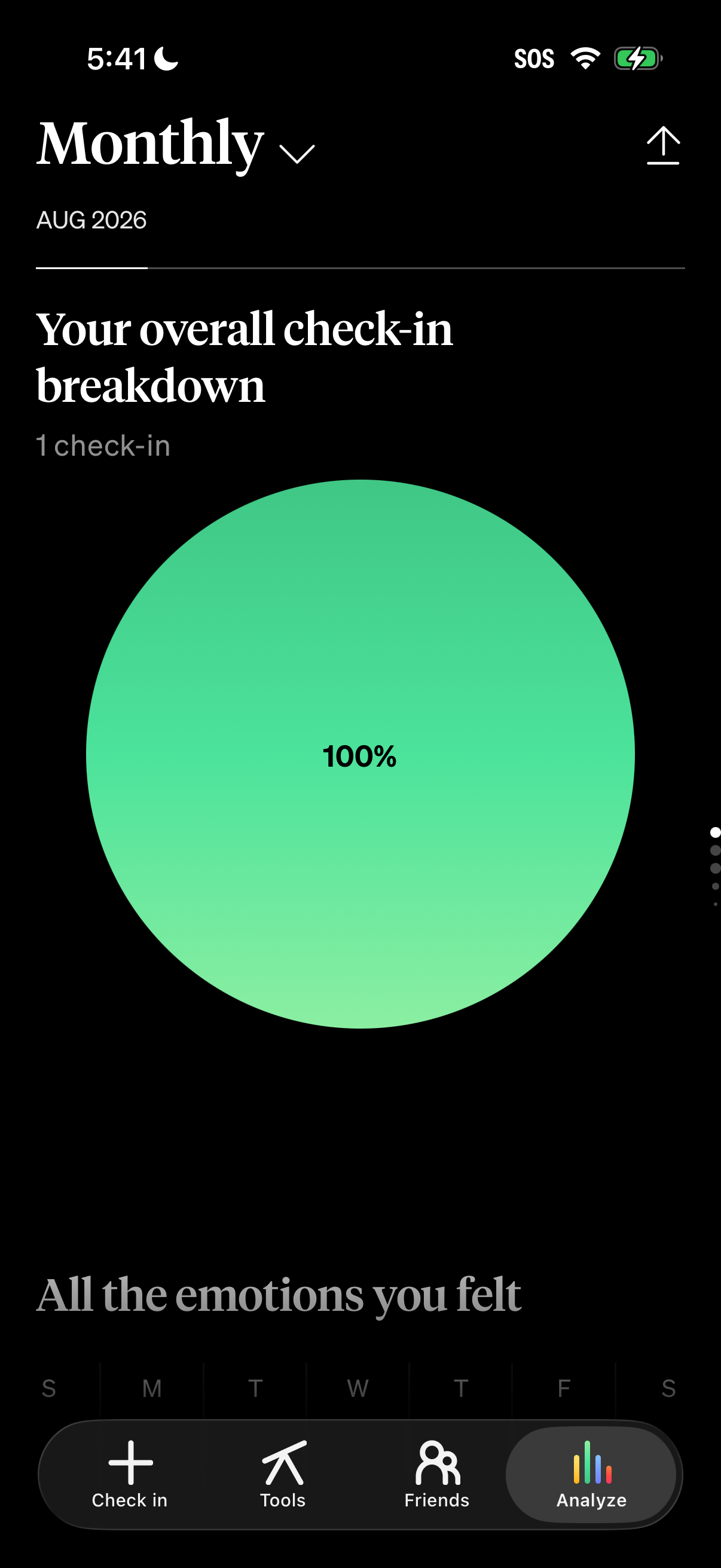 Step 1 of How We Feel View monthly breakdown