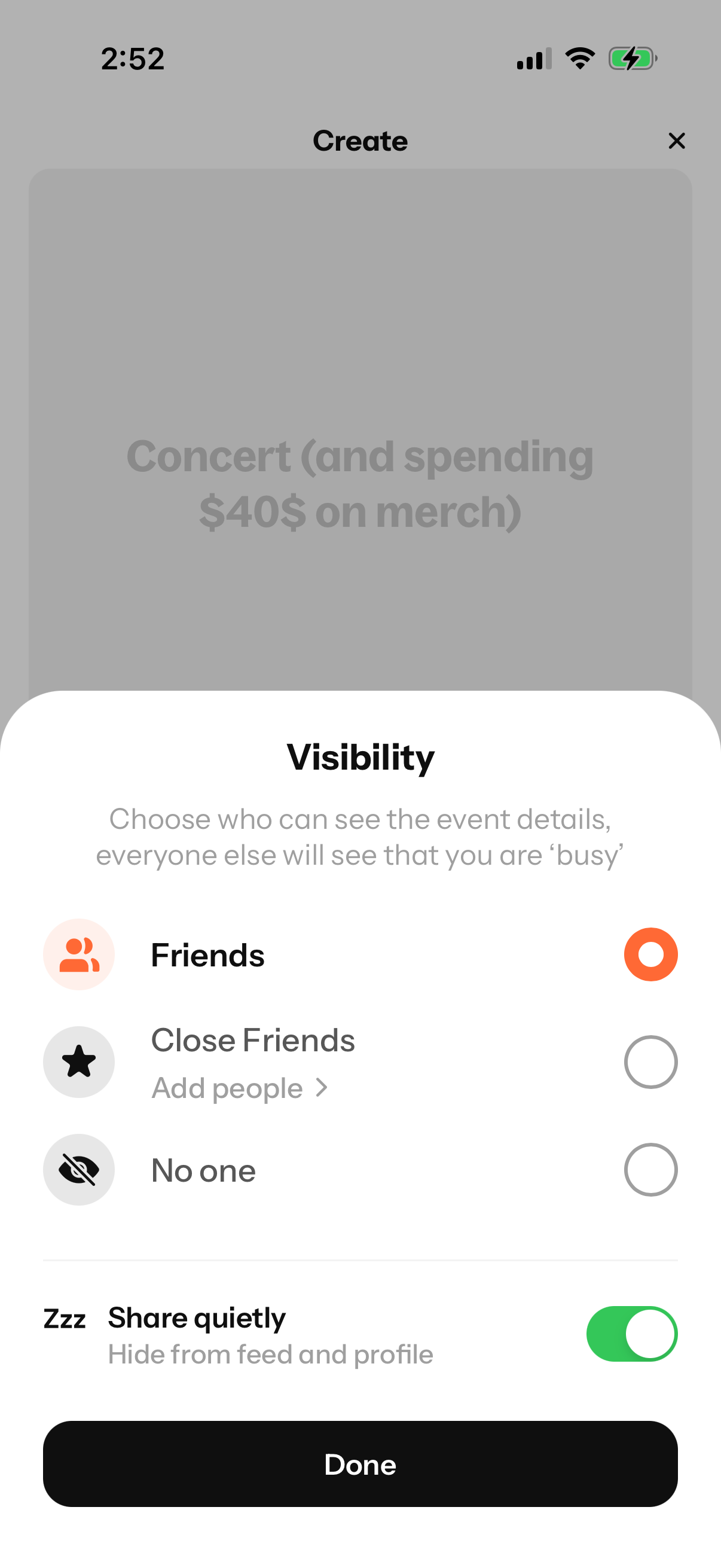 Step 2 of Howbout Event Creation