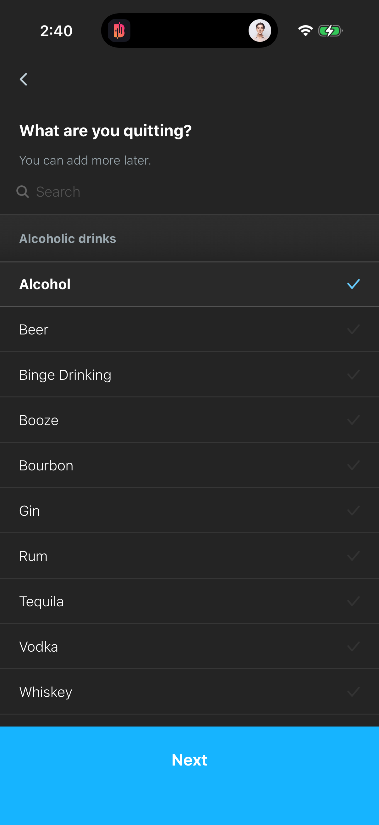Step 3 of i-am-sober Onboarding