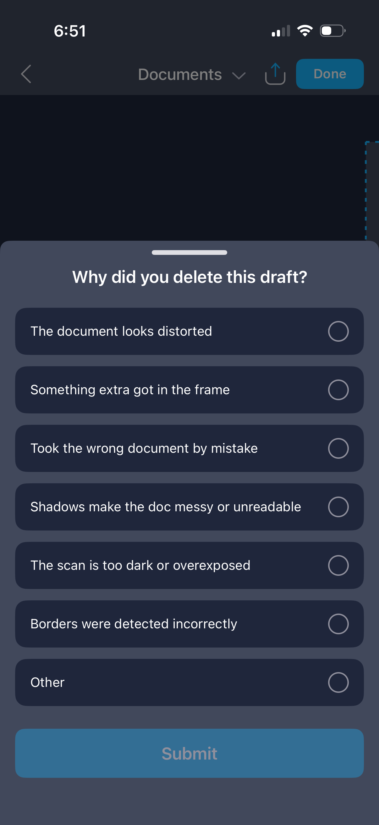 iscanner submit deletion feedback