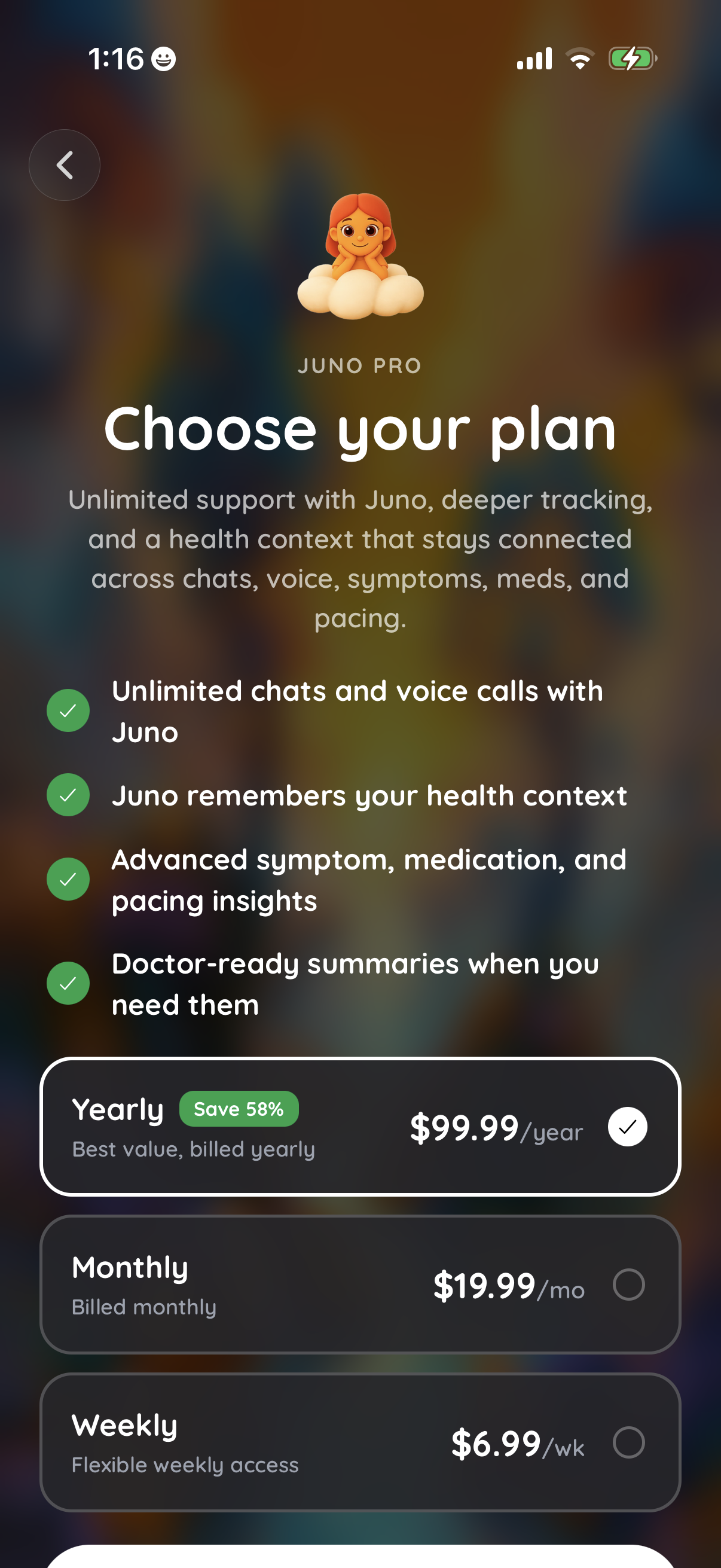 Step 2 of Juno Settings Paywall