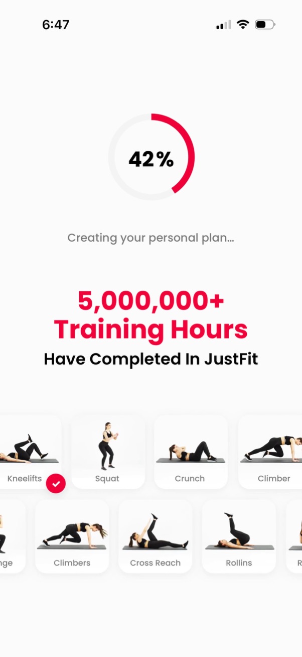 justfit app screenshot 2