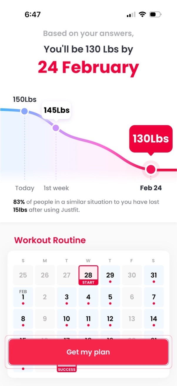 justfit app screenshot 1
