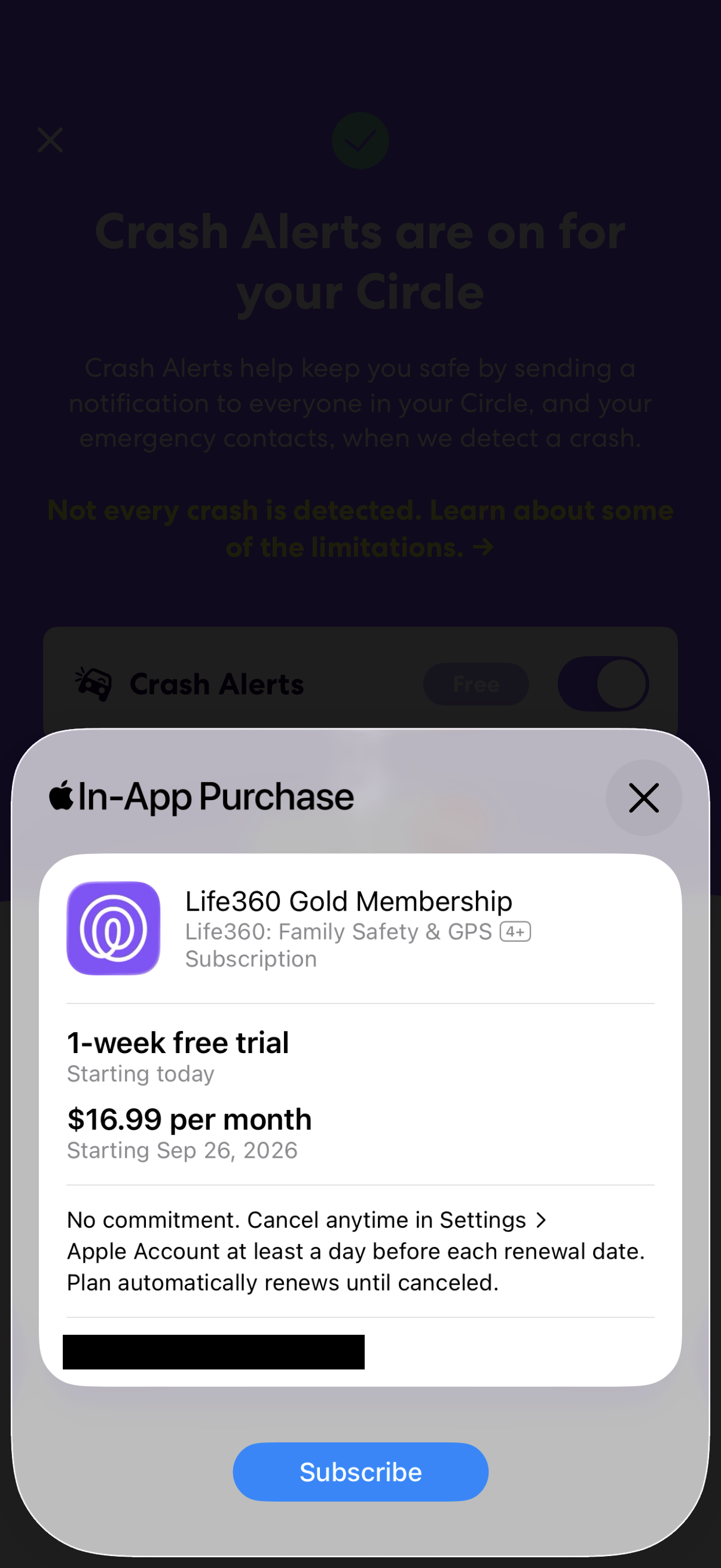 Step 2 of Life360 Locked Feature Paywall