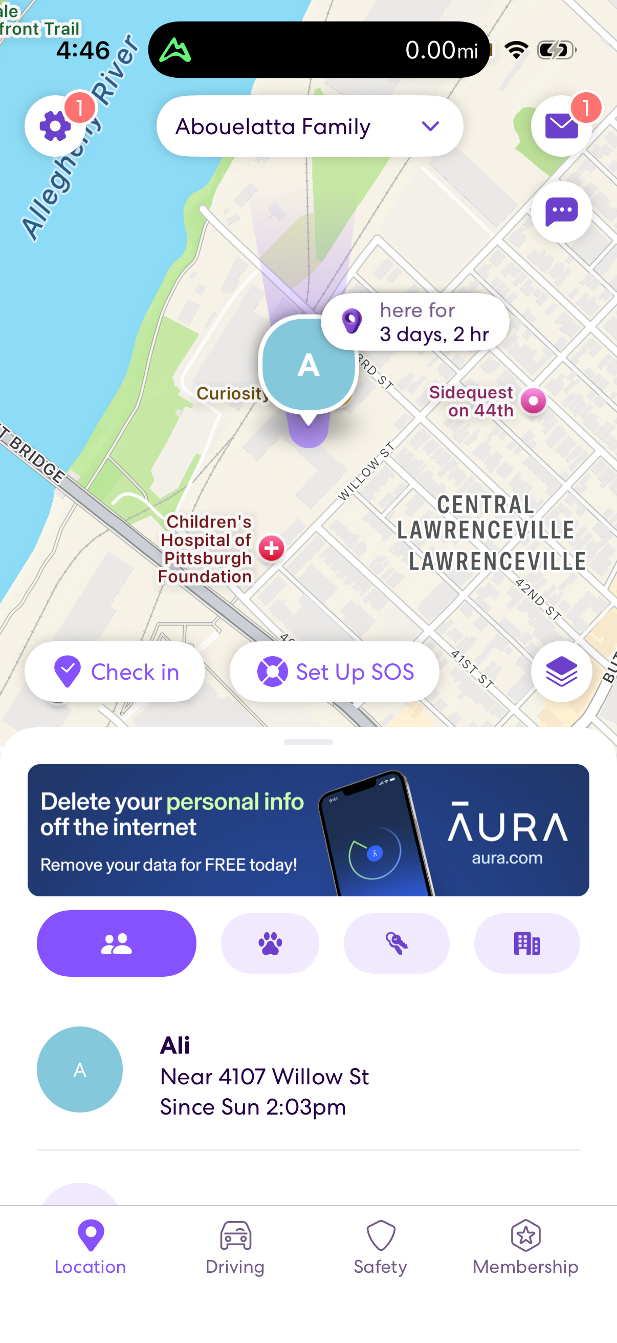 Step 1 of life360 Main_tabs