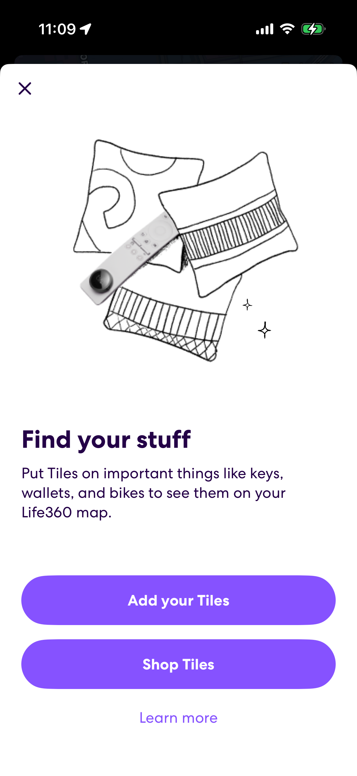 Step 1 of Life360 Add Tile
