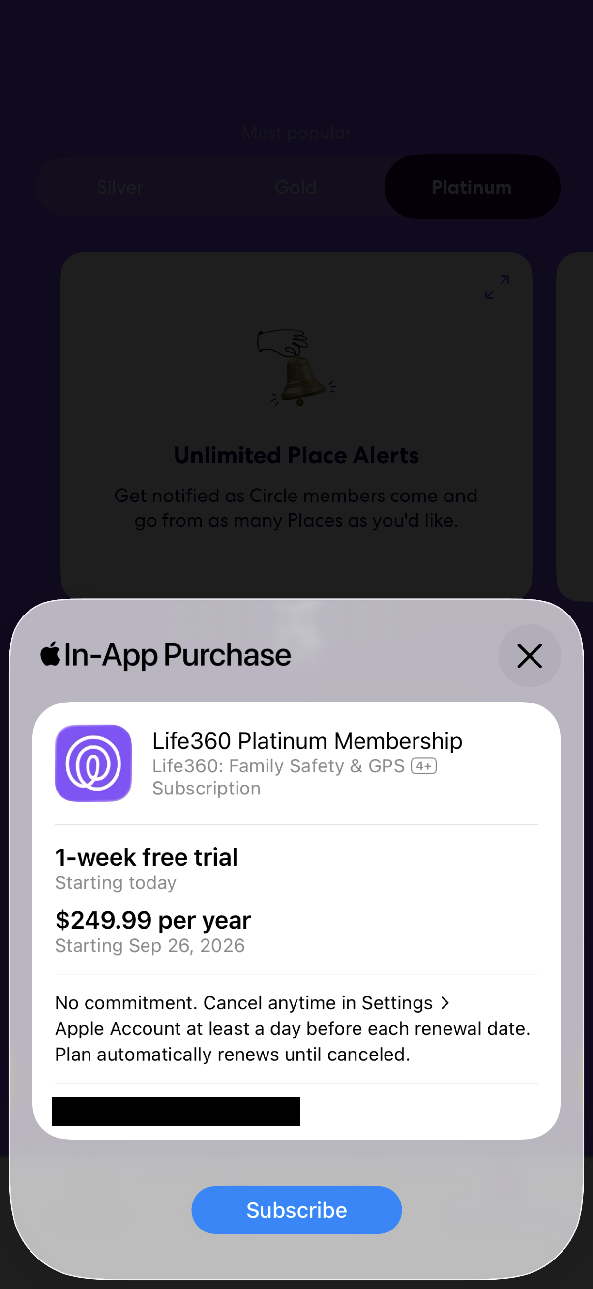Step 5 of Life360 Settings Paywall