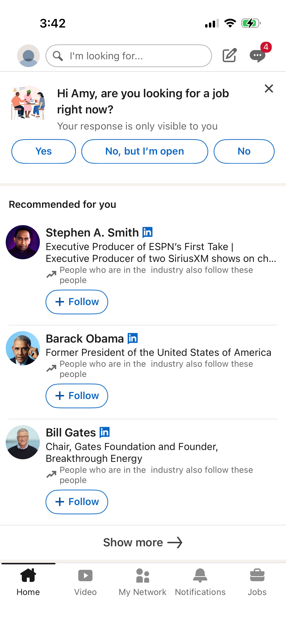 linkedin screen