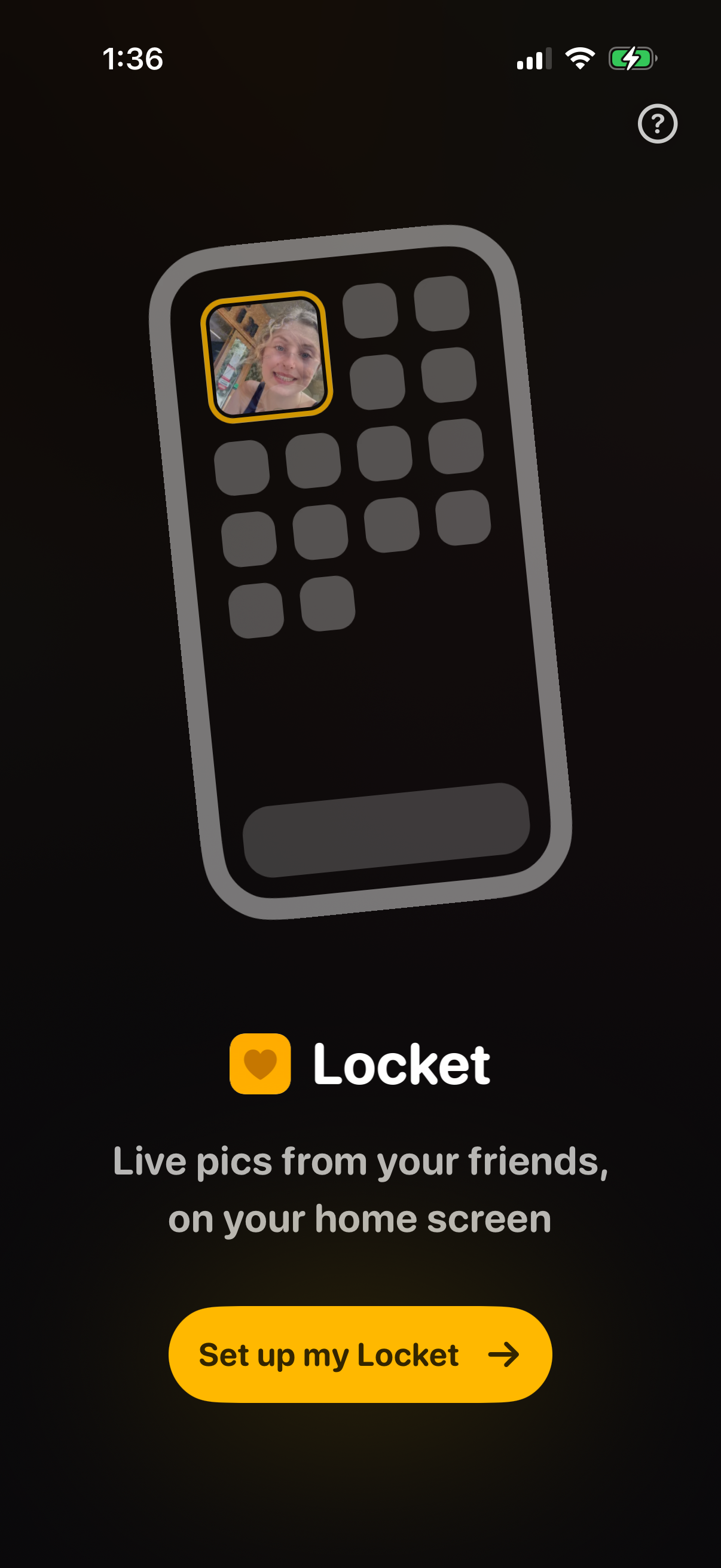 Step 1 of Locket Onboarding