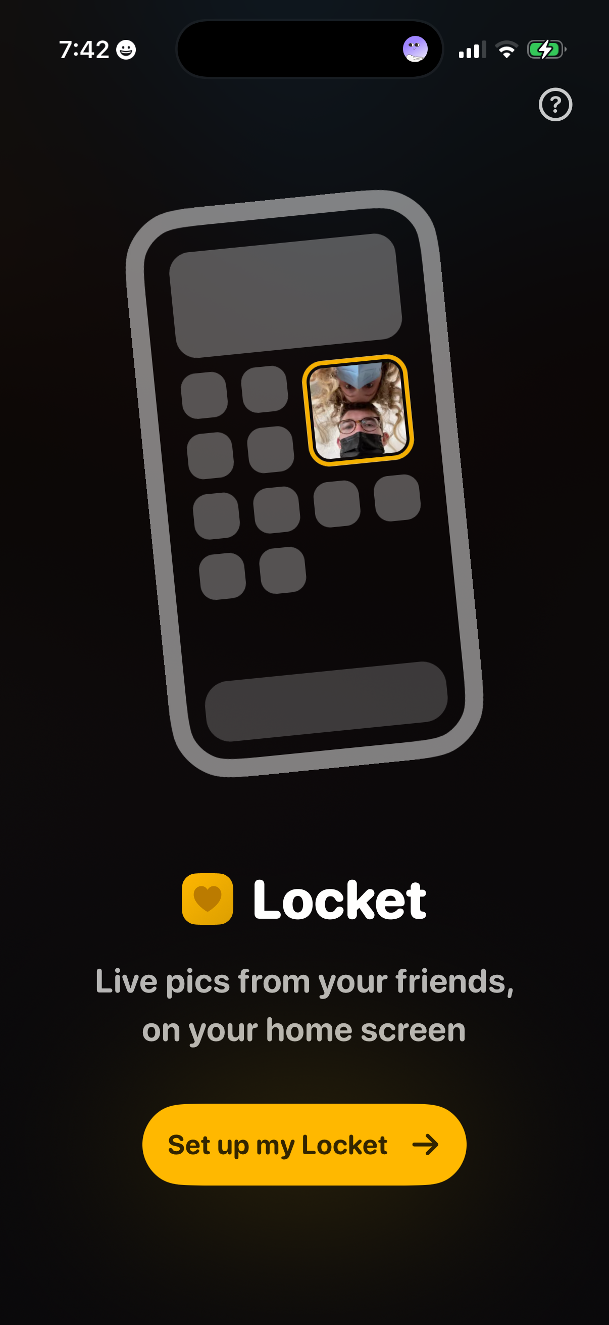 Step 1 of Locket Onboarding