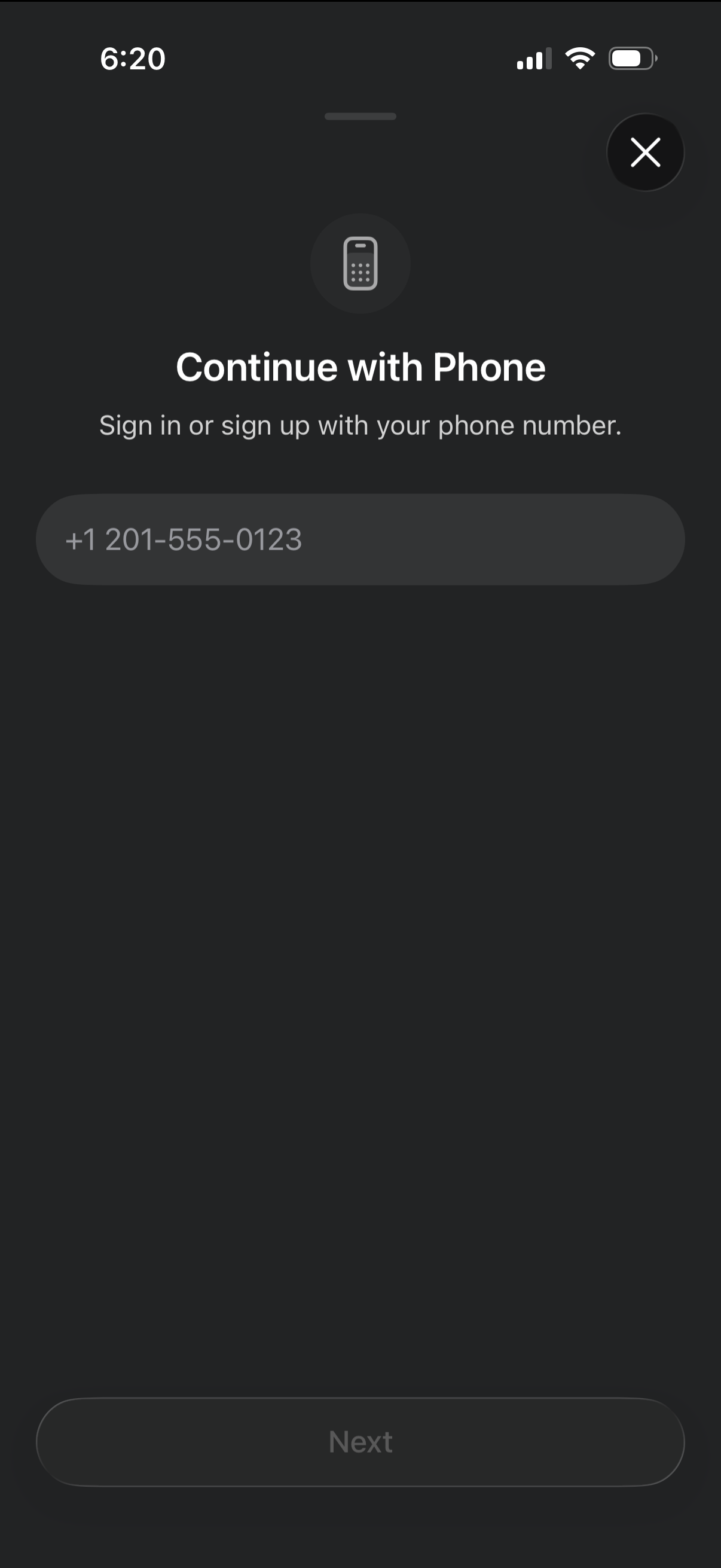 luma sign in with phone