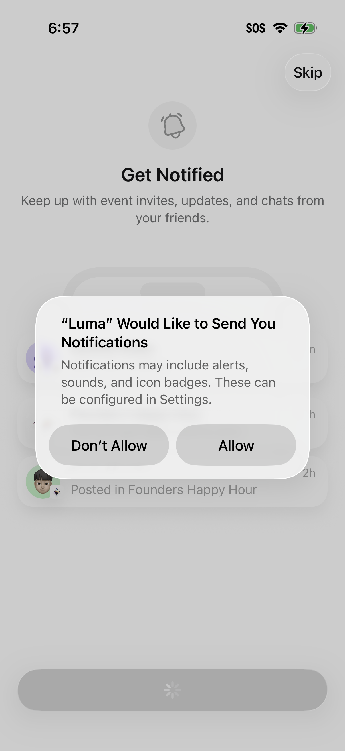 Step 2 of Luma Notifications Opt-in
