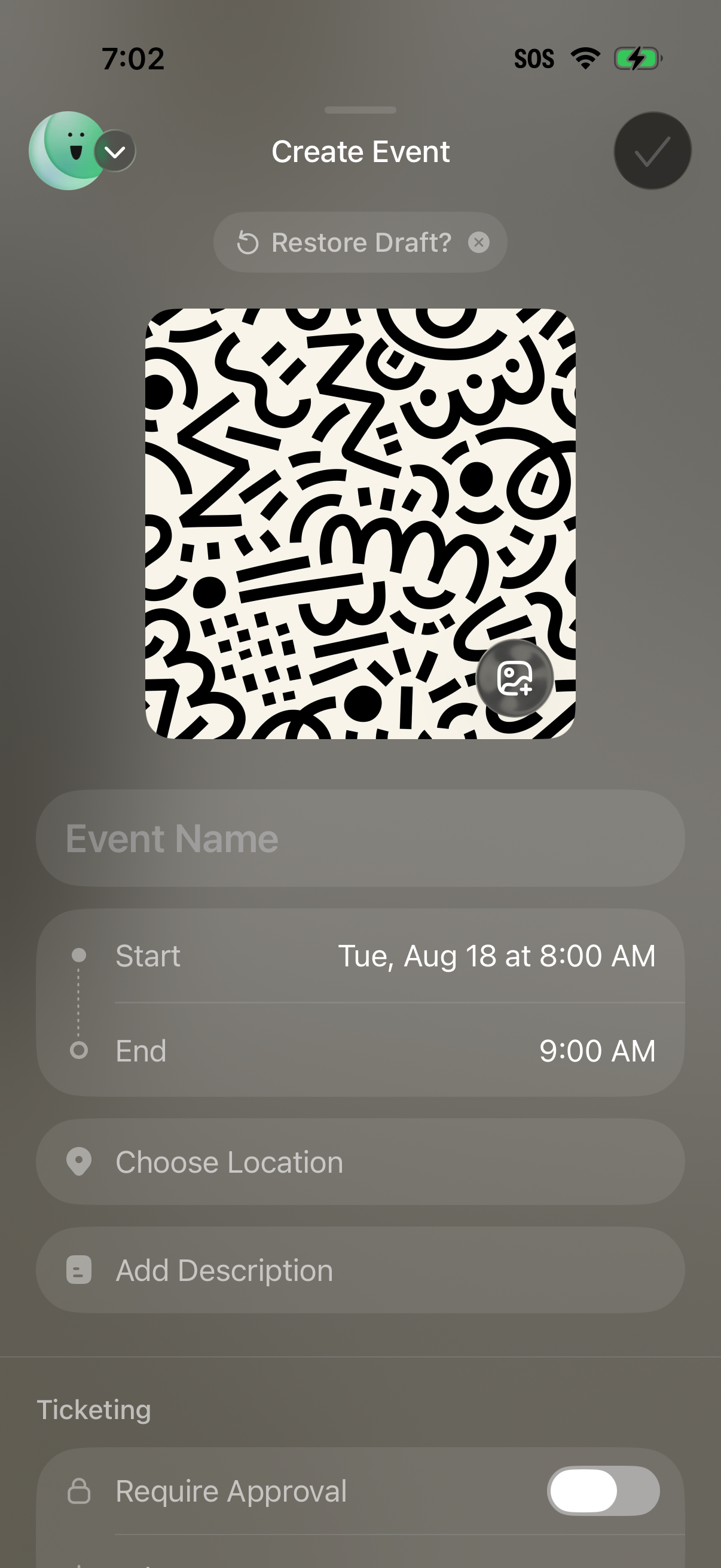 Step 2 of Luma Create Event