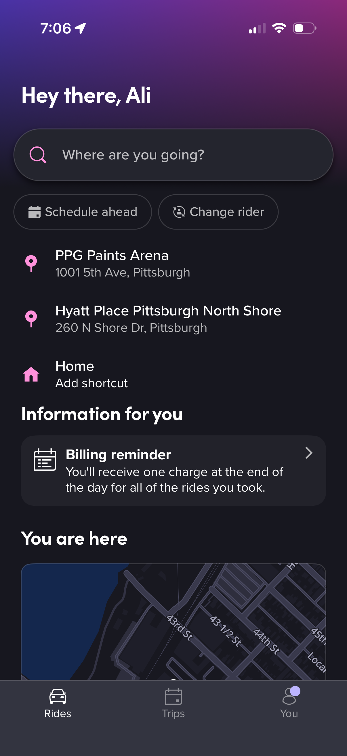 lyft app screenshot 1