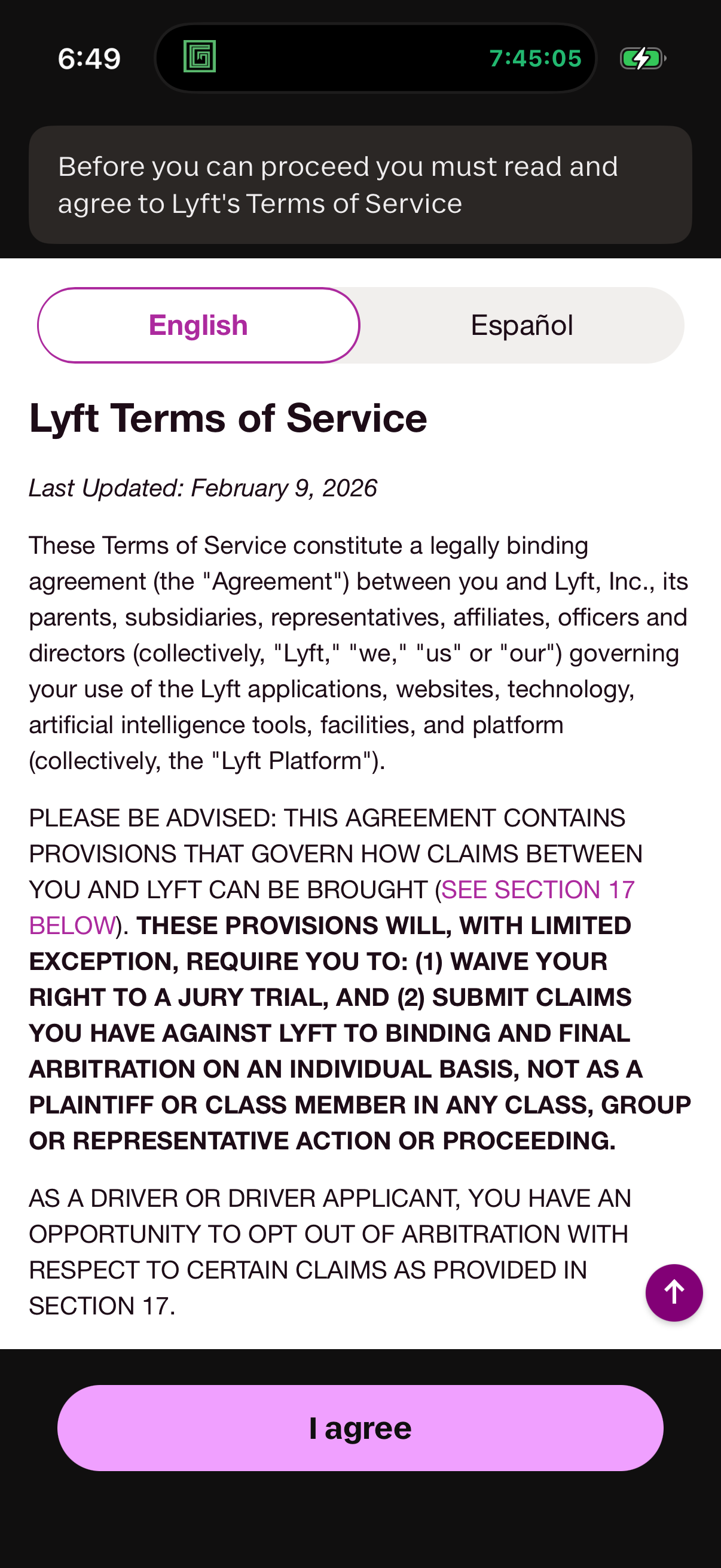 lyft app screenshot 1