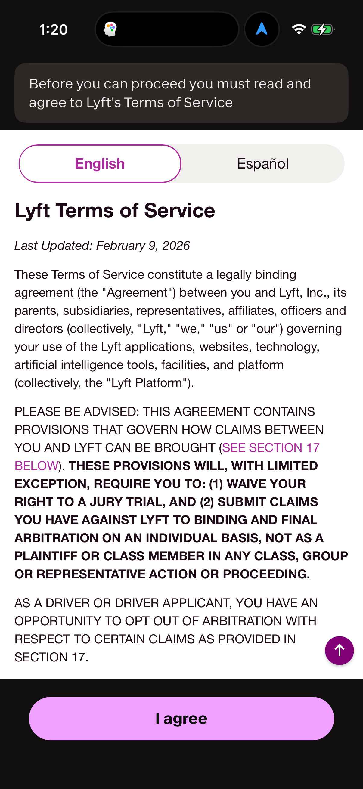Step 1 of lyft Main_tabs