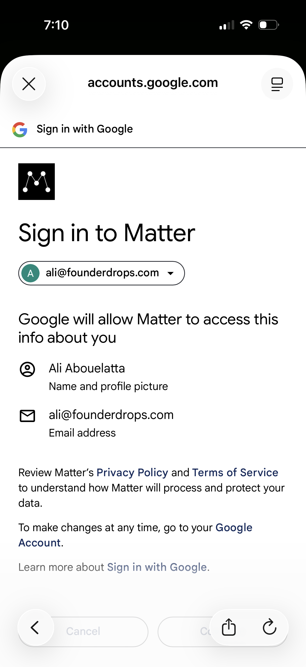 matter app screenshot 2