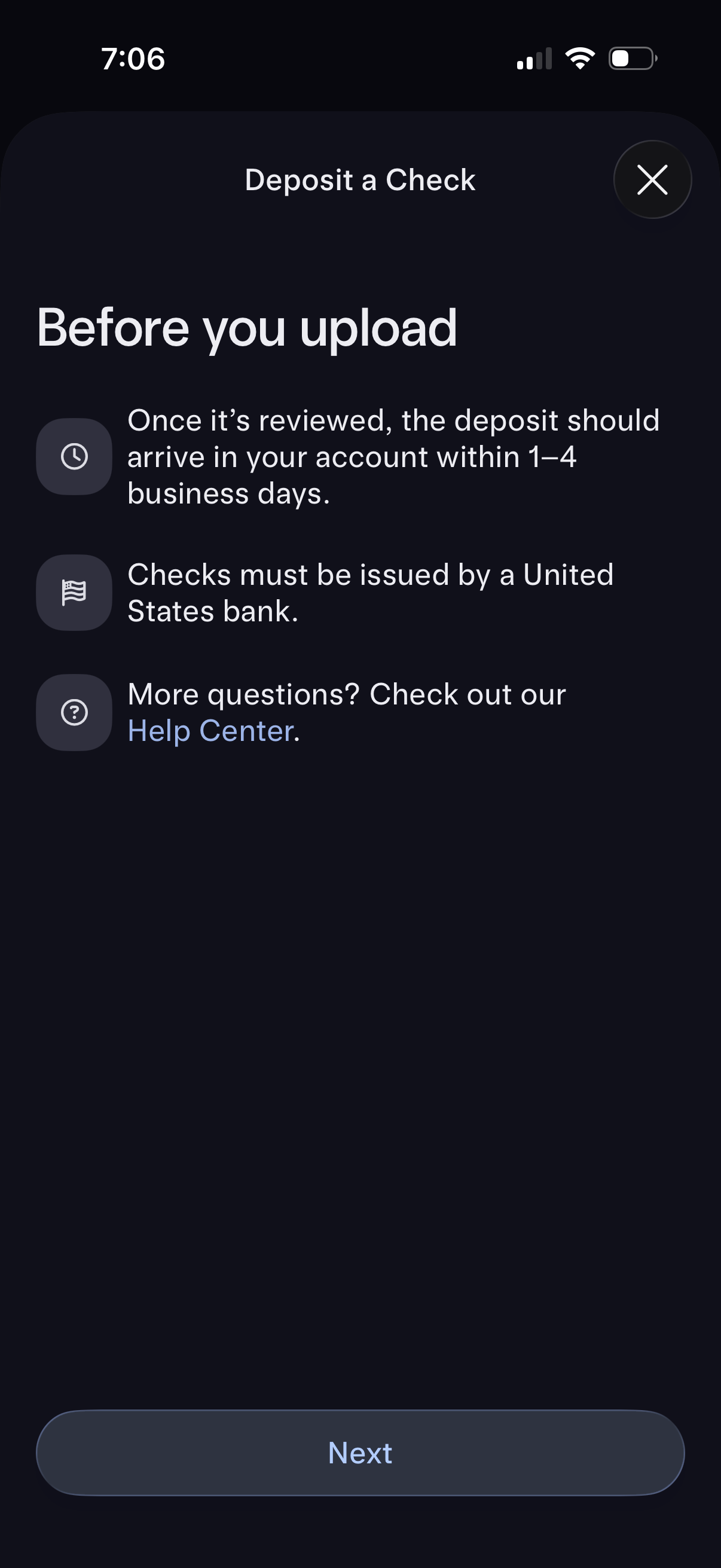mercury deposit a check