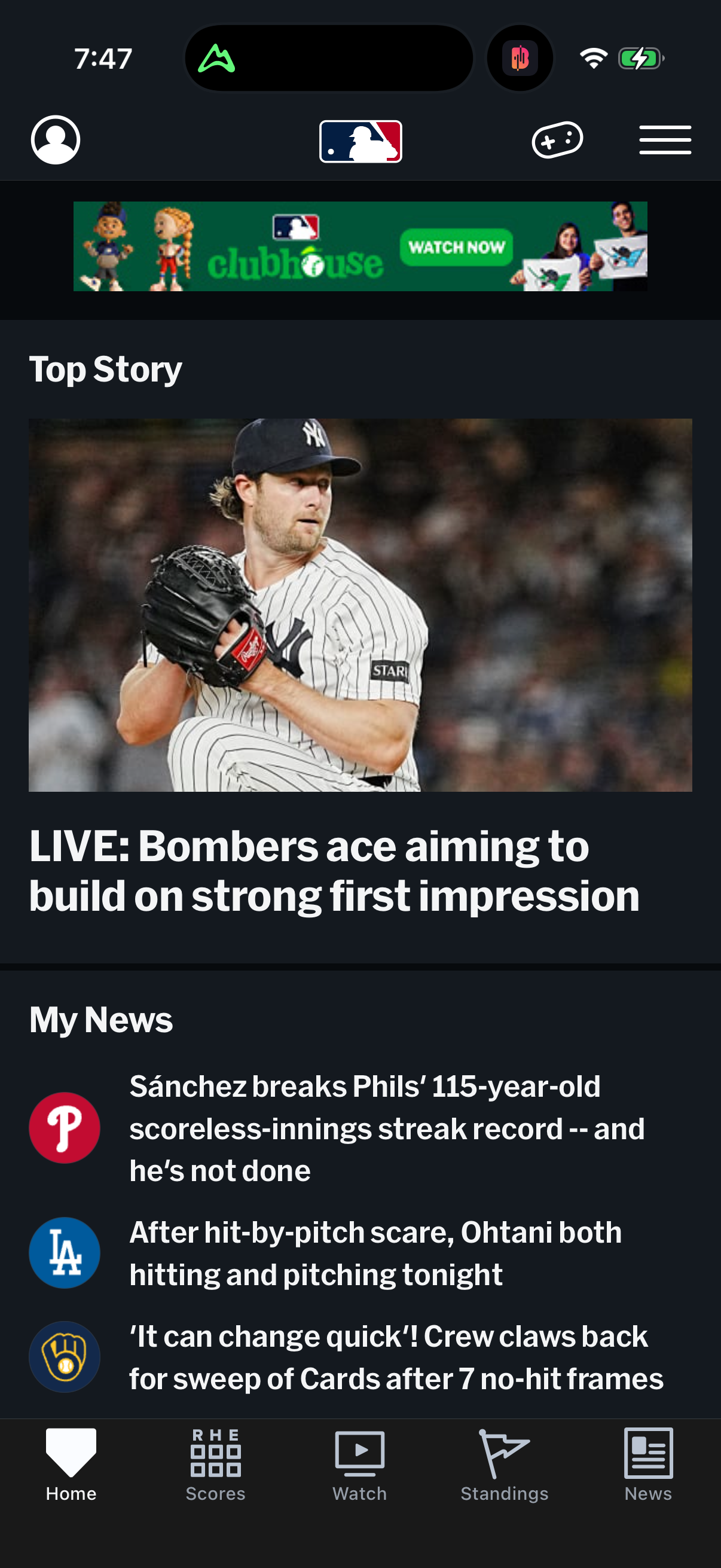 mlb screen